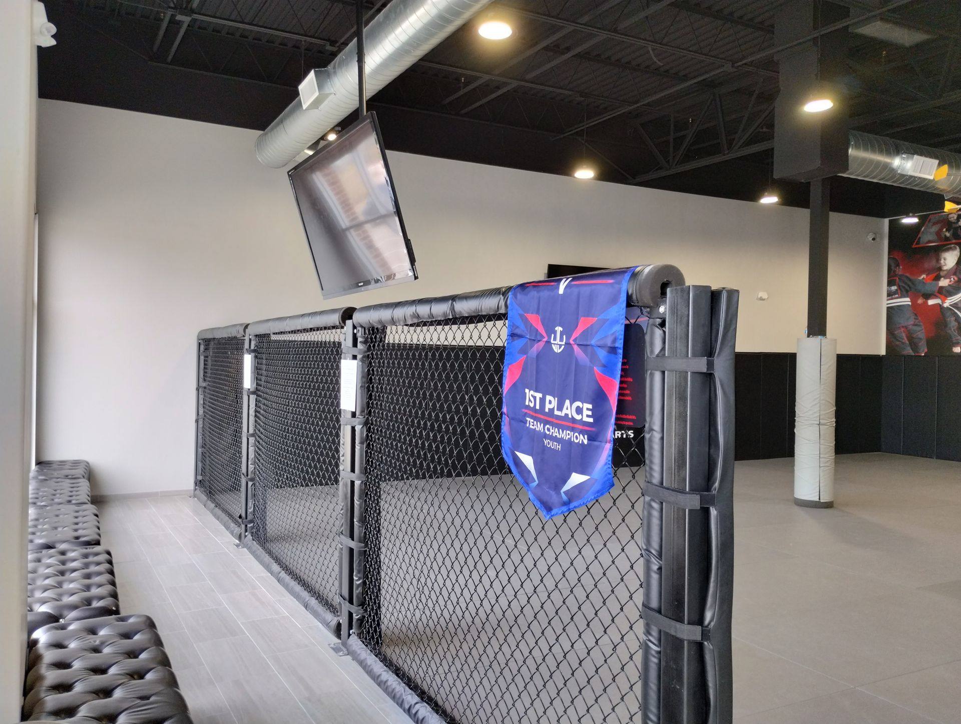 After: the finished open training space at Rockstar Martial Arts in Frisco, TX