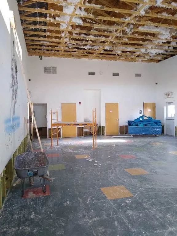 The gymnasium NorthStar Commercial Interiors helped recover after two pipes burst during the 2021 snowpocalypse