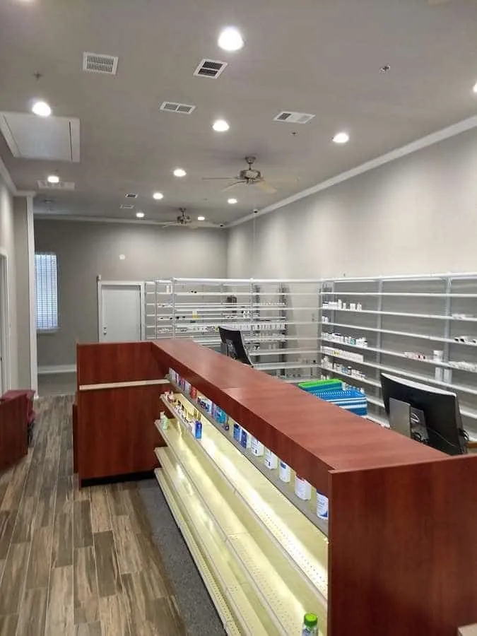 After: the finished pharmacy NorthStar Commercial Interiors built out for an online prescription business