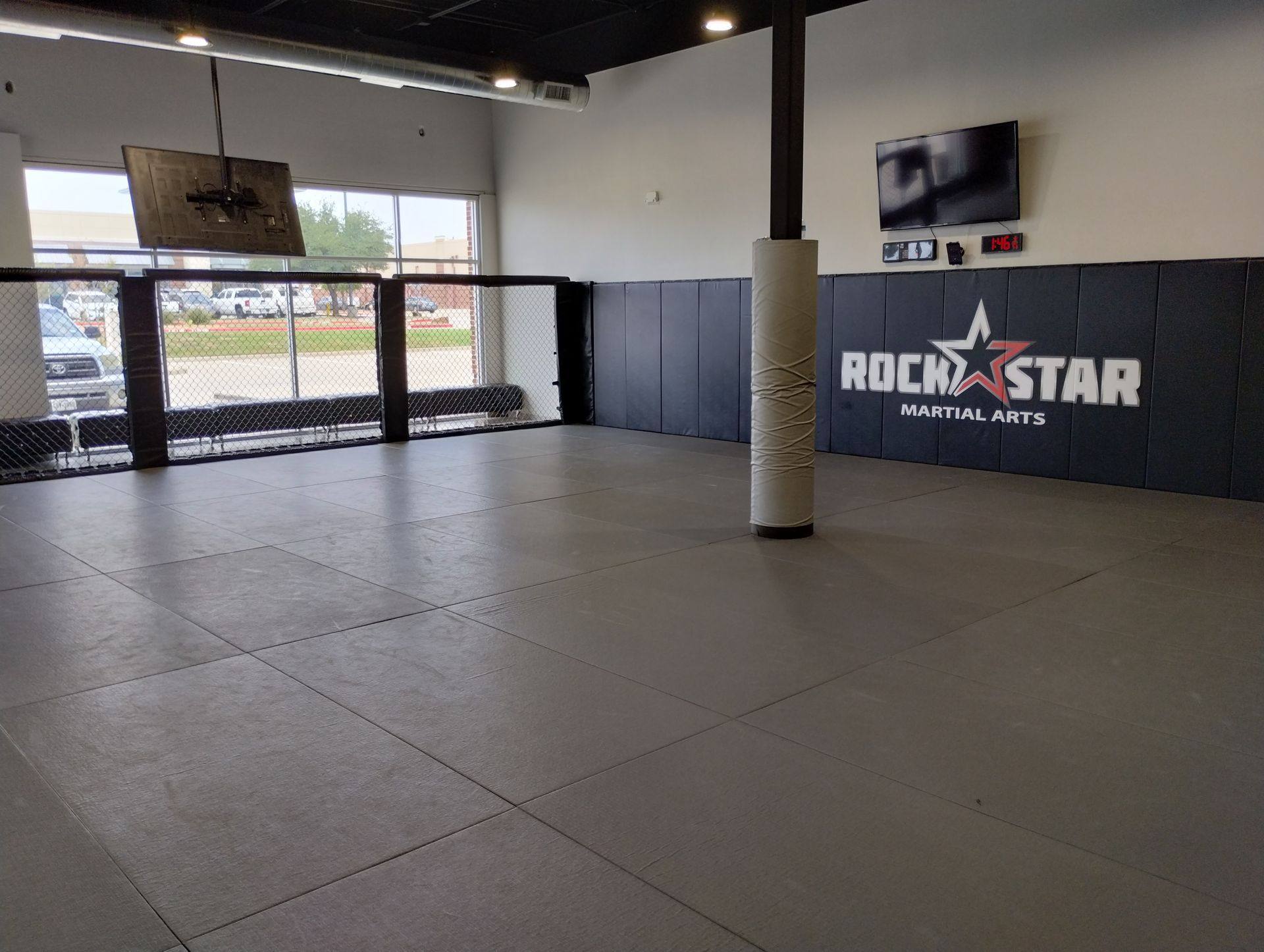 After: the finished training mat area at Rockstar Martial Arts in Frisco, TX