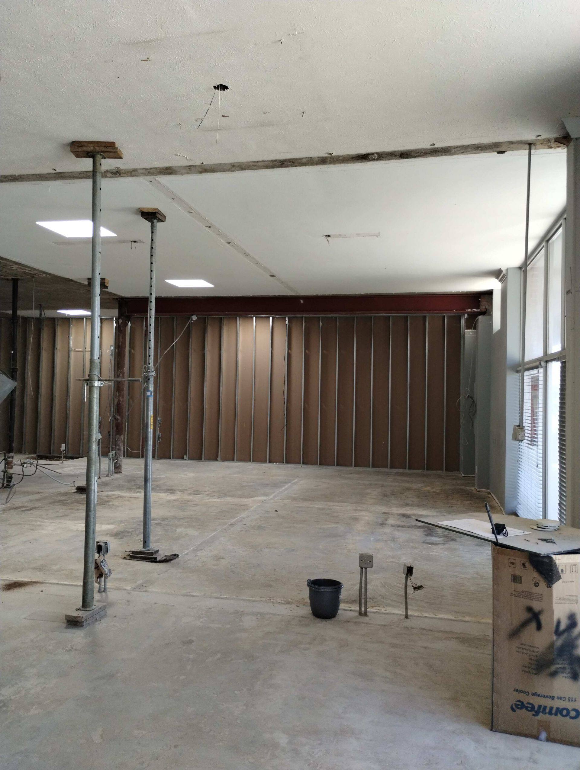 Another view of the former bank building NorthStar Commercial Interiors remodeled into Professional Black Belt Academy in Princeton, TX
