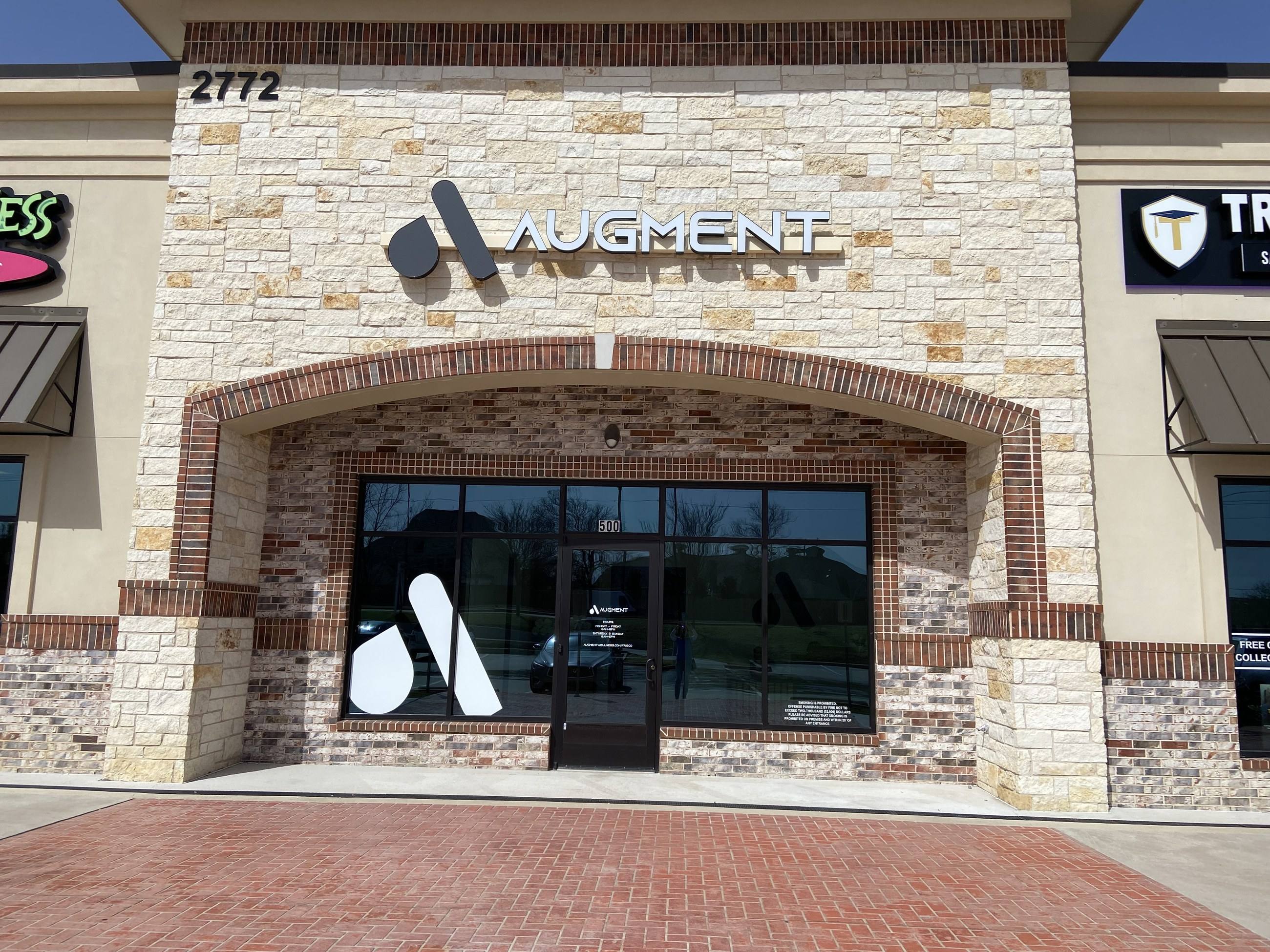 Completed storefront of the Augment Wellness remodel in Frisco, TX
