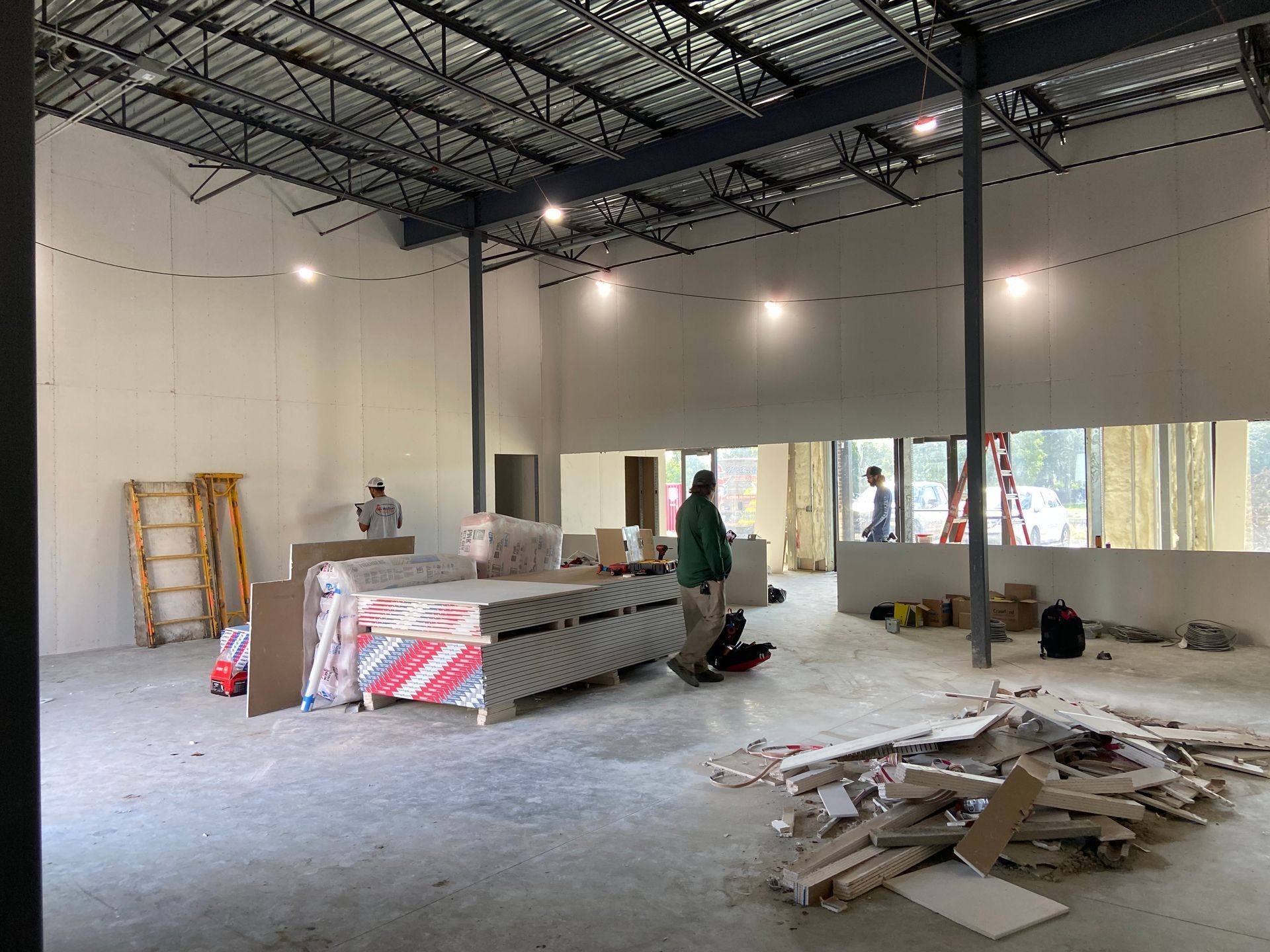 Progress on the Professional Black Belt Academy shell-space finish-out in Melissa, TX