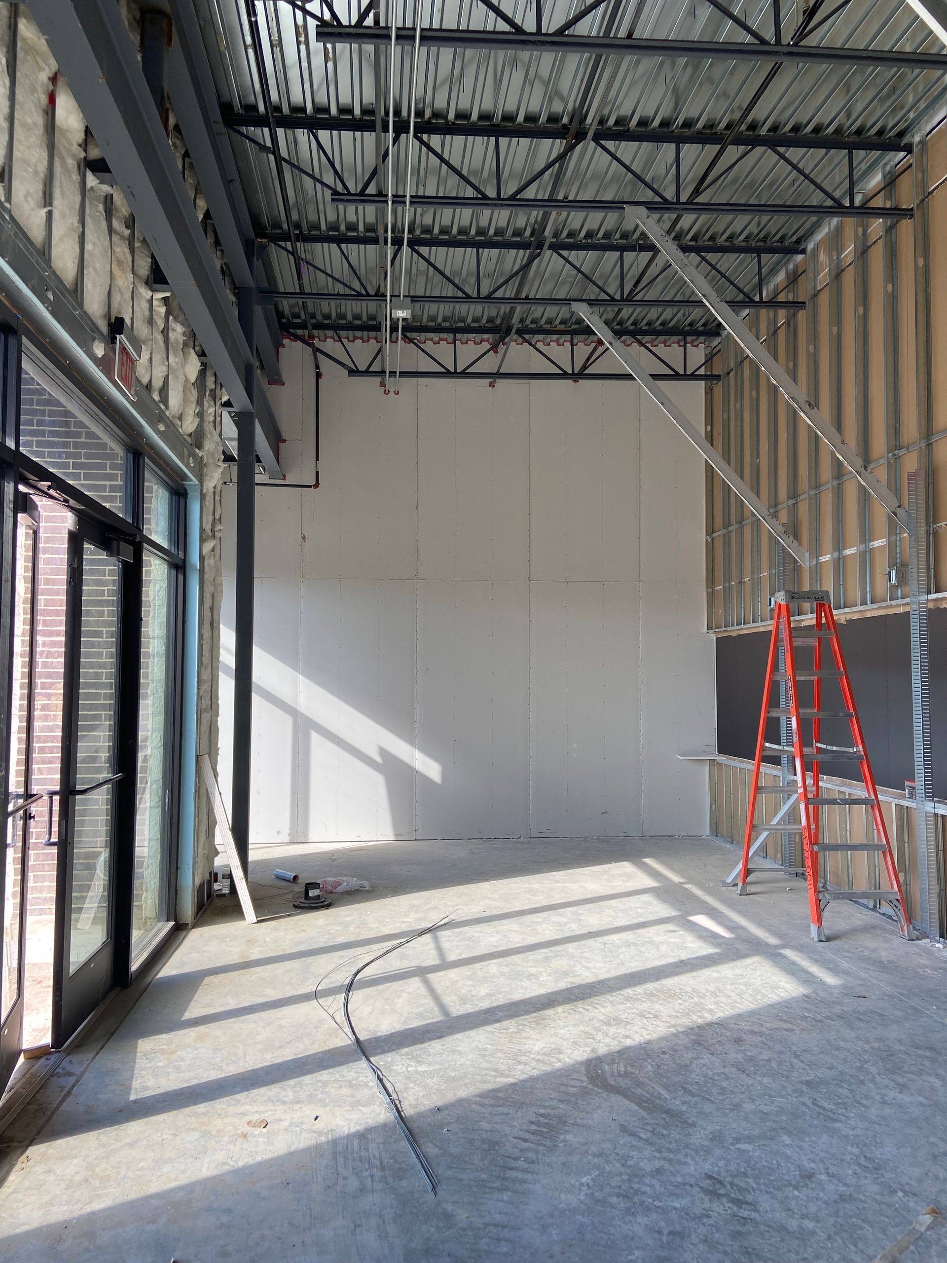 Further progress on the Professional Black Belt Academy shell-space finish-out in Melissa, TX