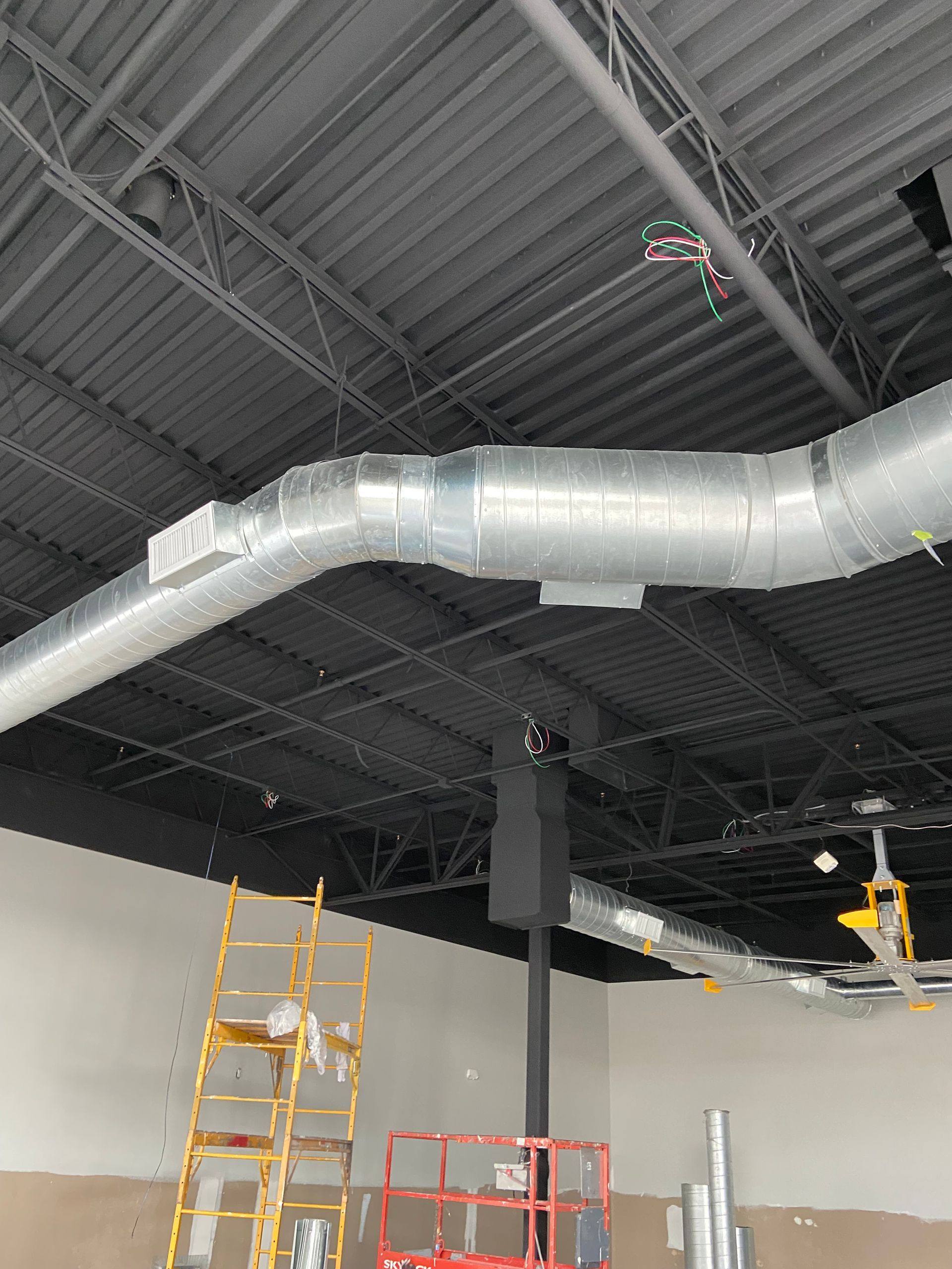 Progress: walls being prepped during the Rockstar Martial Arts remodel in Frisco, TX