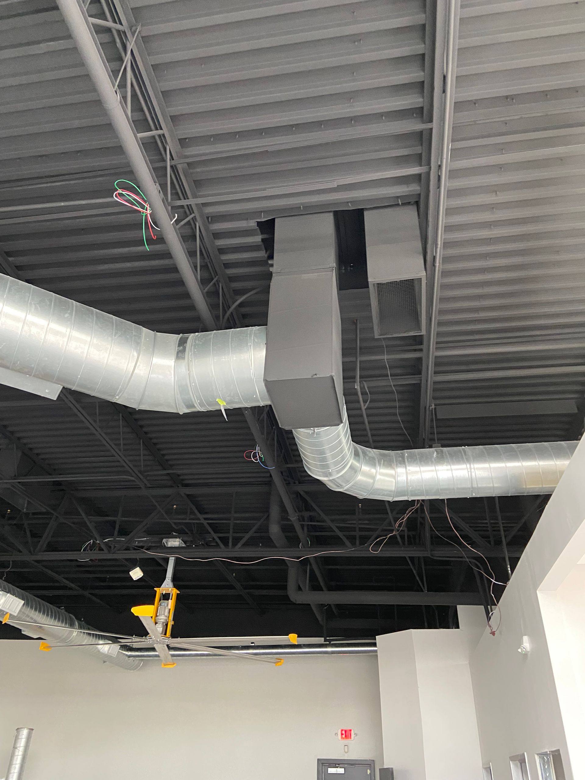 Progress: HVAC relocated during the Rockstar Martial Arts remodel in Frisco, TX