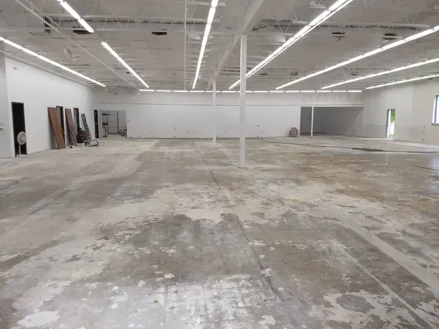 During: further work on the beauty supply store gut renovation by NorthStar Commercial Interiors