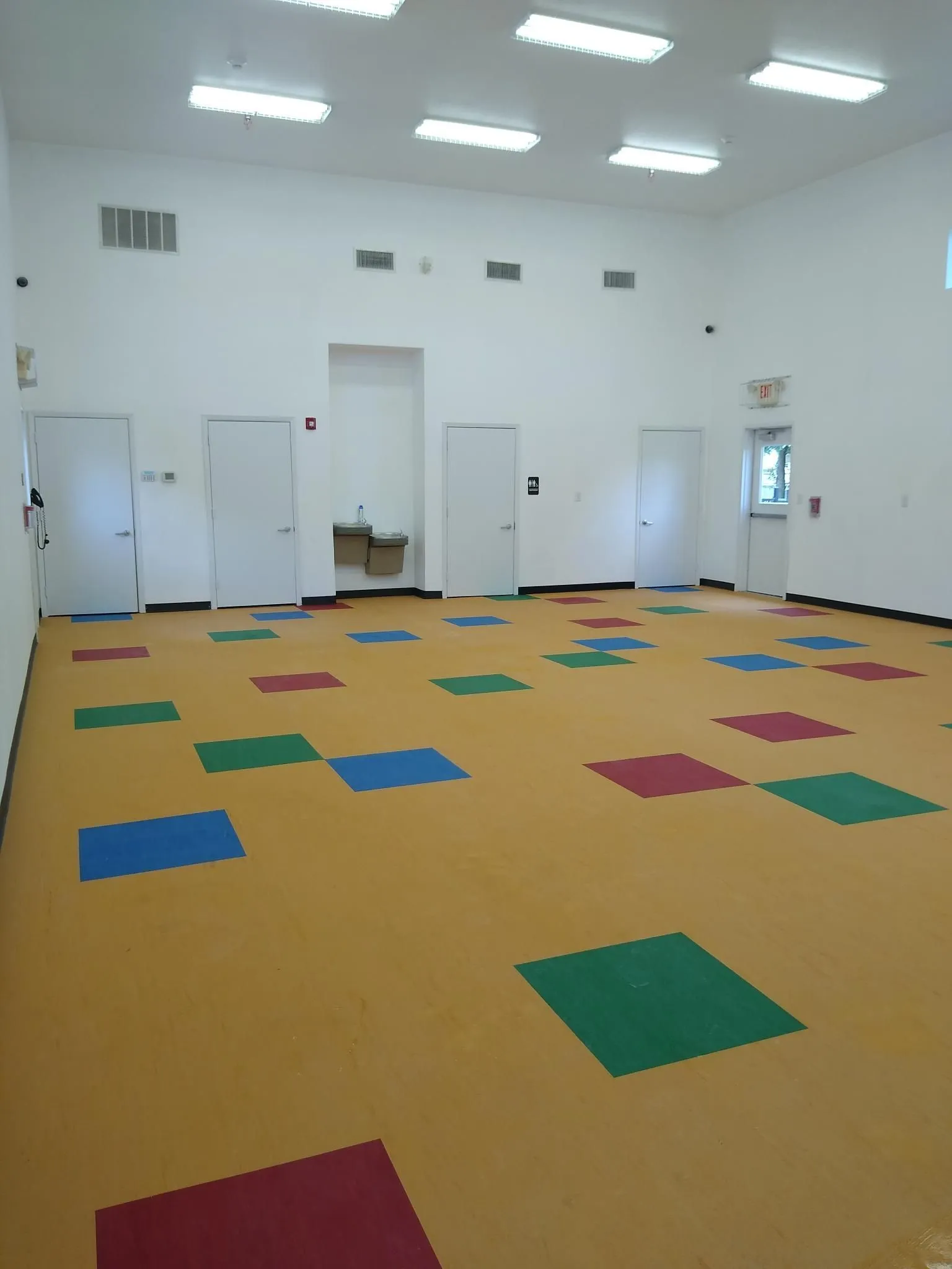 Another view of the flooded gymnasium NorthStar Commercial Interiors helped bring back into use after the 2021 snowpocalypse