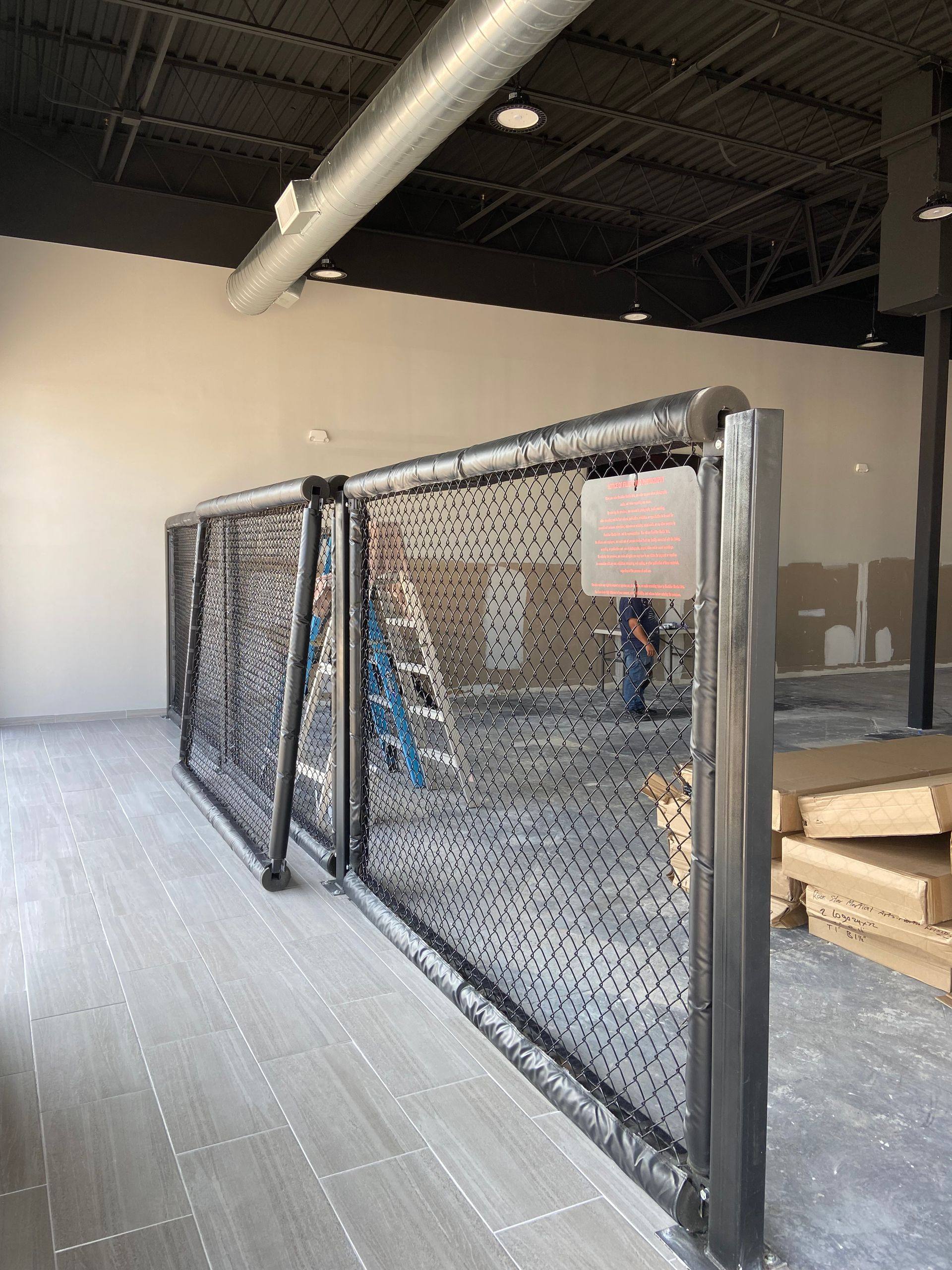 Progress: tile flooring installed during the Rockstar Martial Arts remodel in Frisco, TX