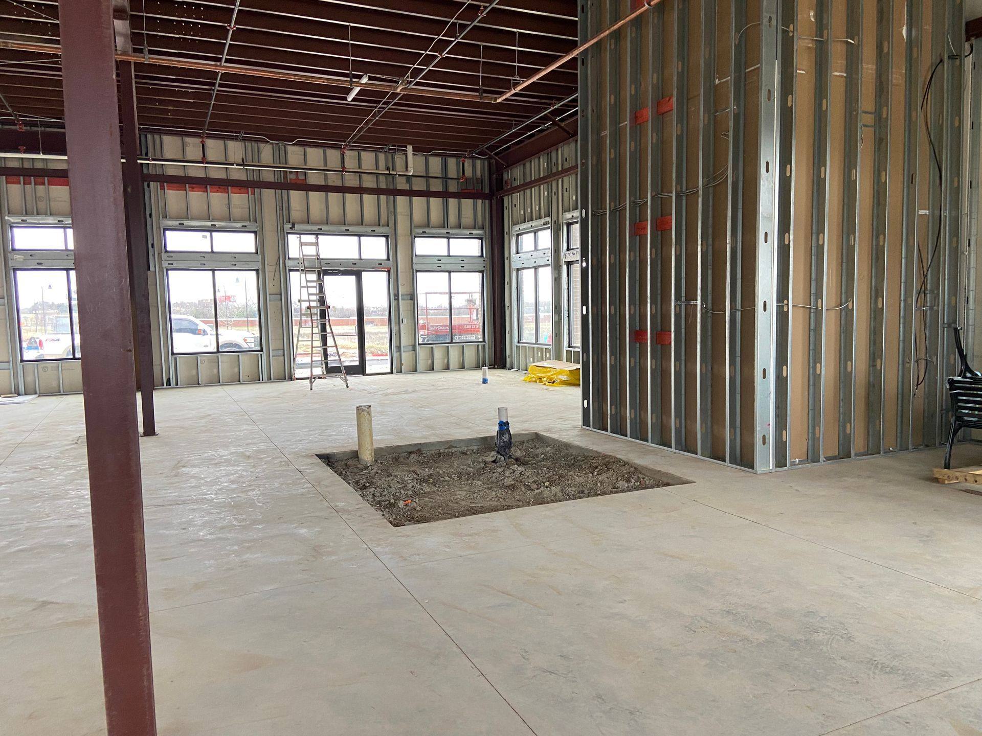 Another view of the Kumon Learning Center shell space finish-out in Celina, TX