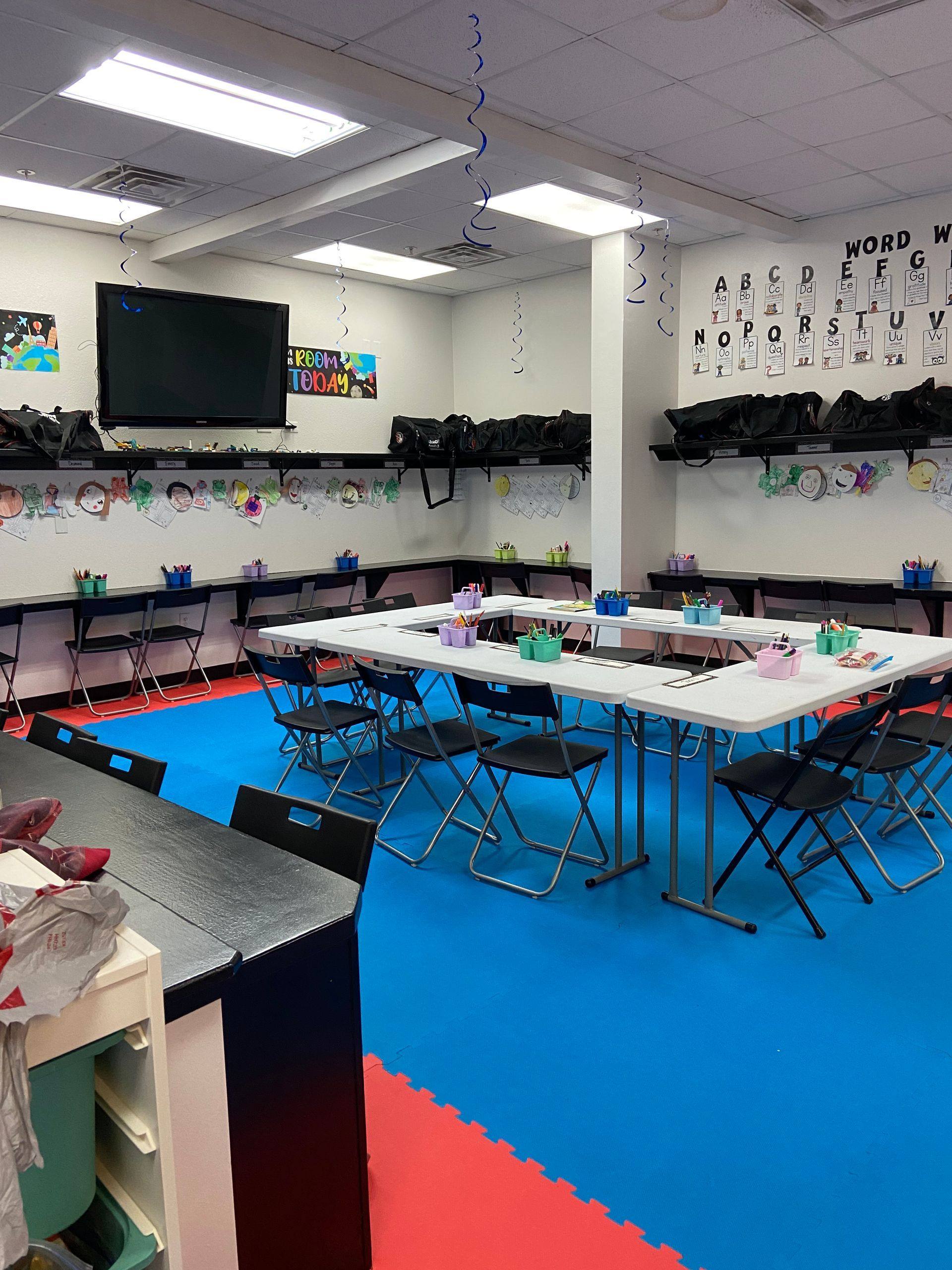 After: the finished leadership room at Professional Black Belt Academy in Prosper, TX