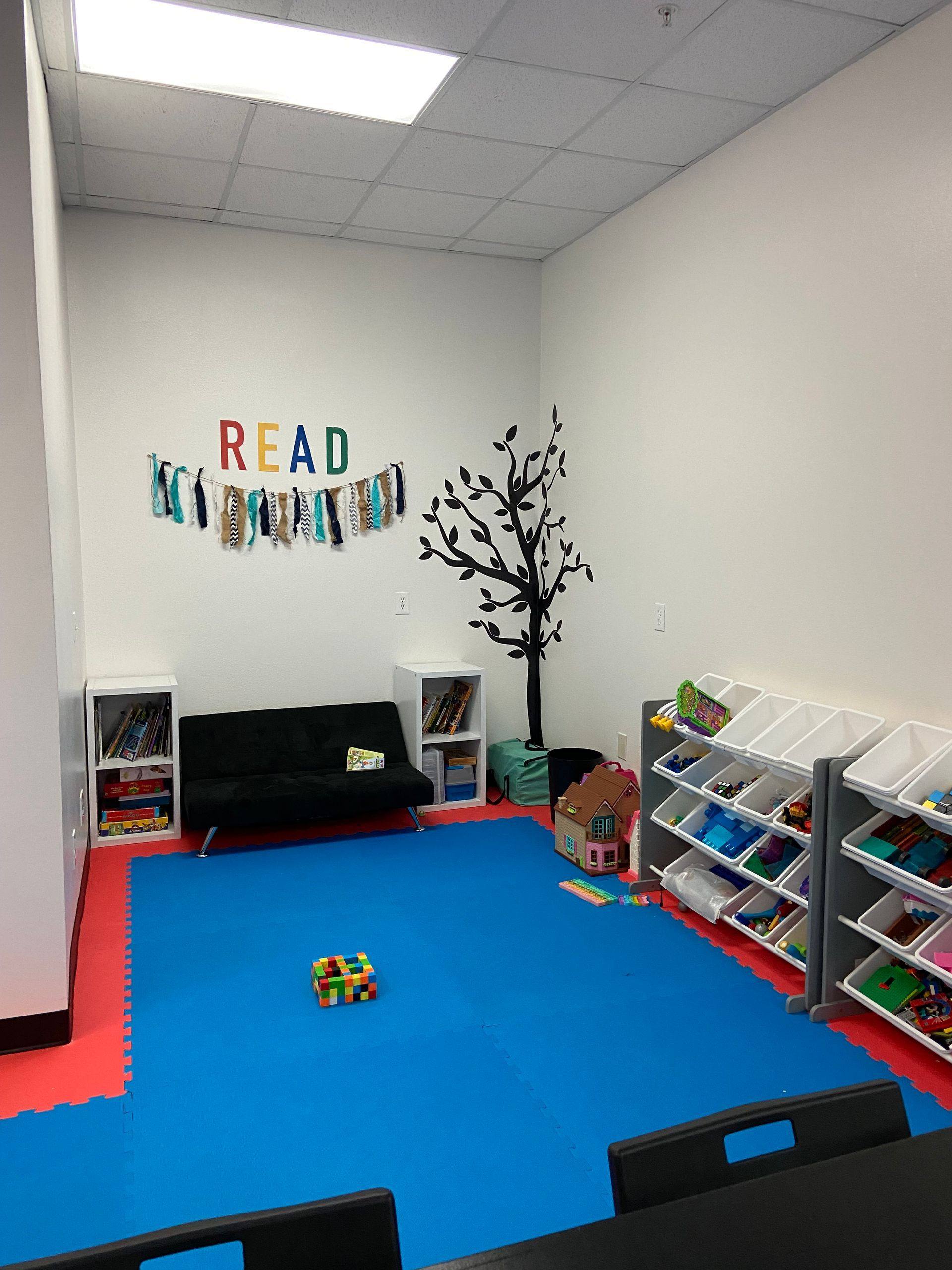 After: the finished reading area at Professional Black Belt Academy in Prosper, TX