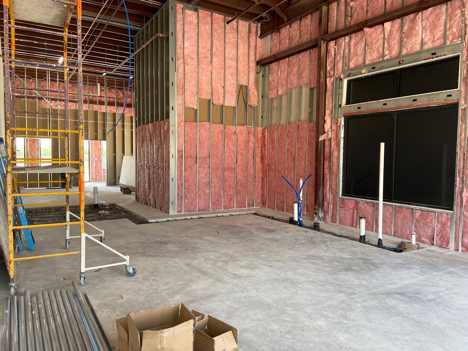A further view of the Kumon Learning Center shell space finish-out in Celina, TX