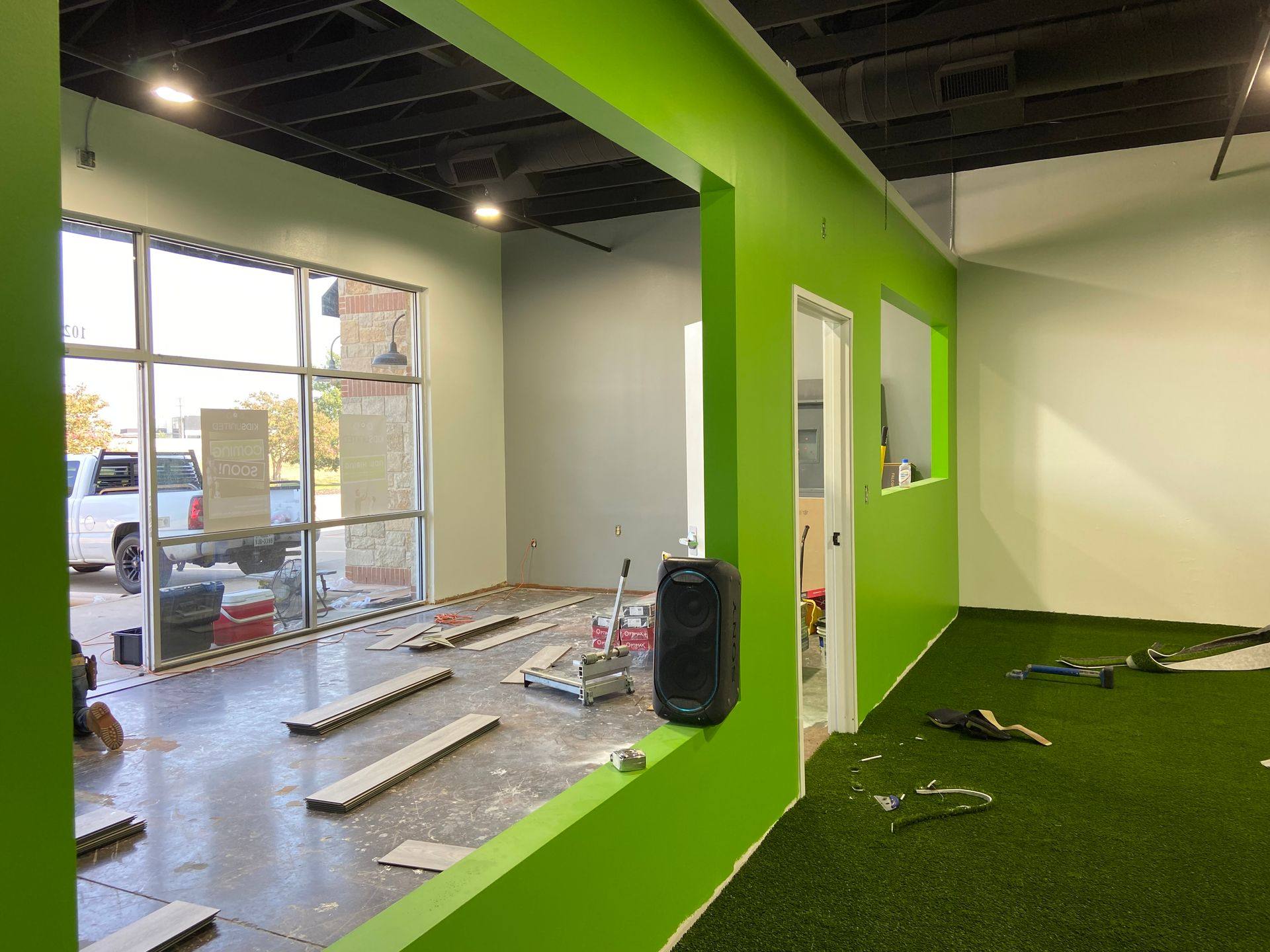 Another view of the retail space NorthStar Commercial Interiors remodeled into Kids United in Plano, TX