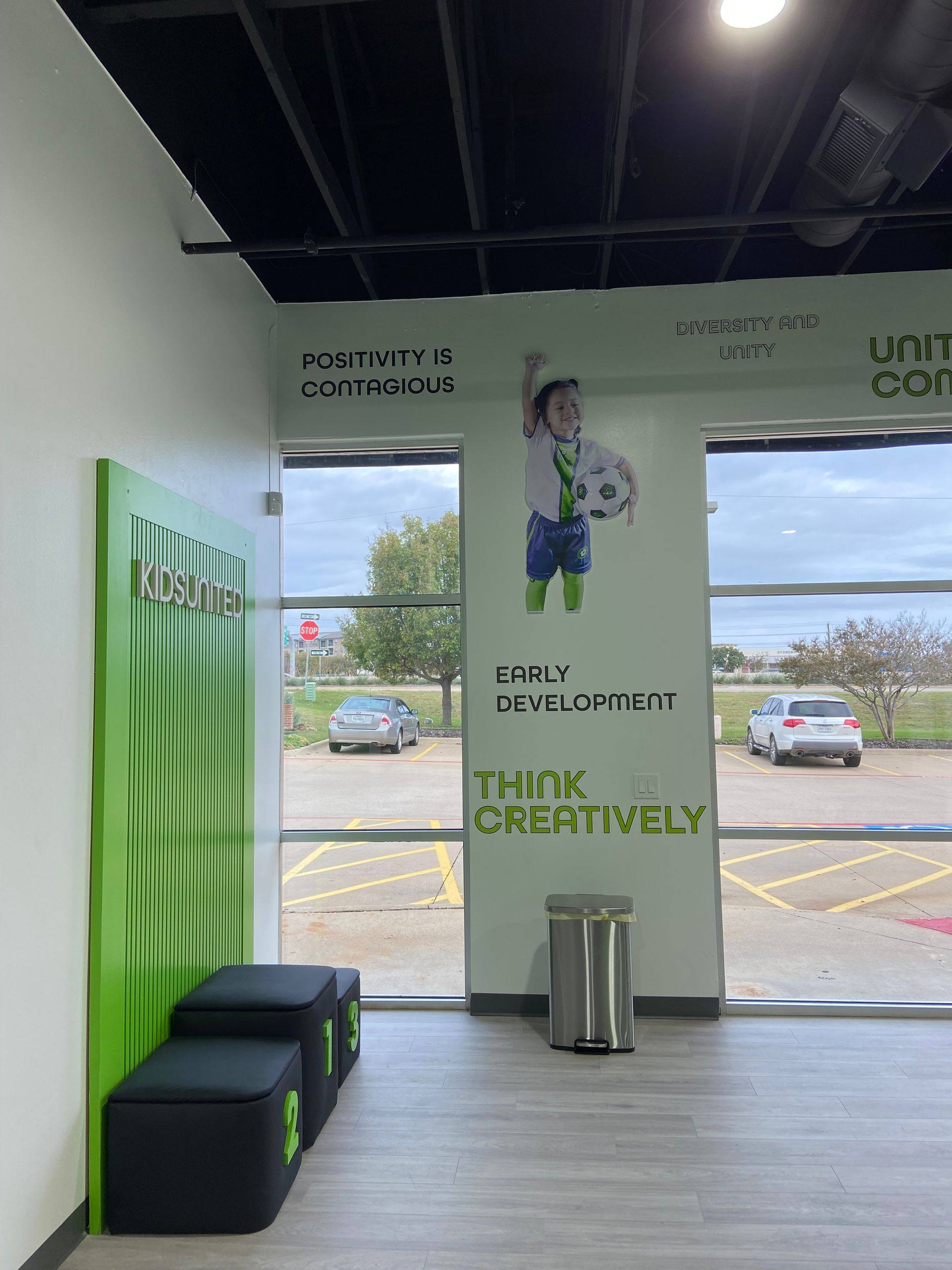 Another view of the Kids United indoor soccer training center in Plano, TX