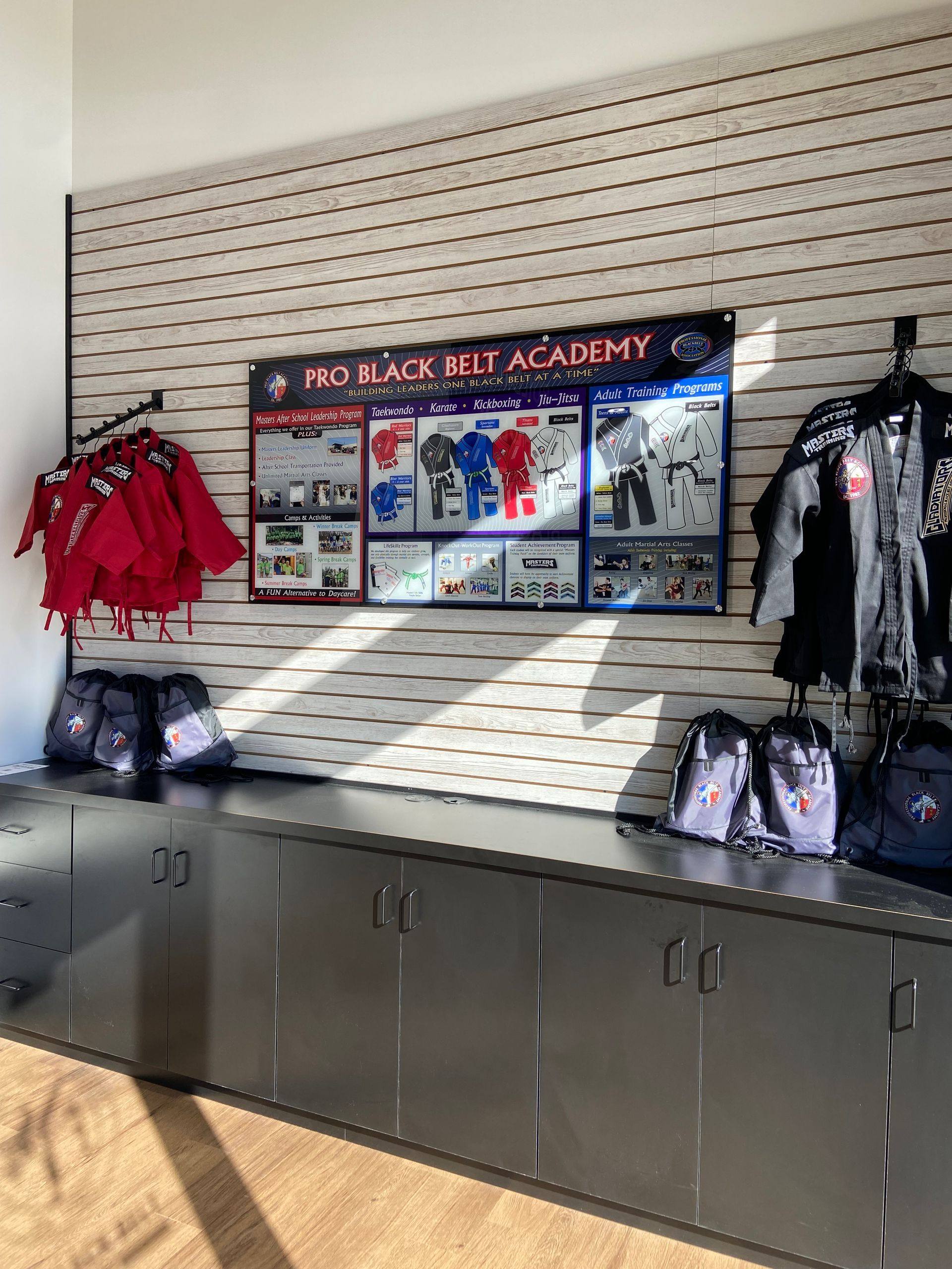 Progress on the Professional Black Belt Academy shell-space finish-out in Melissa, TX