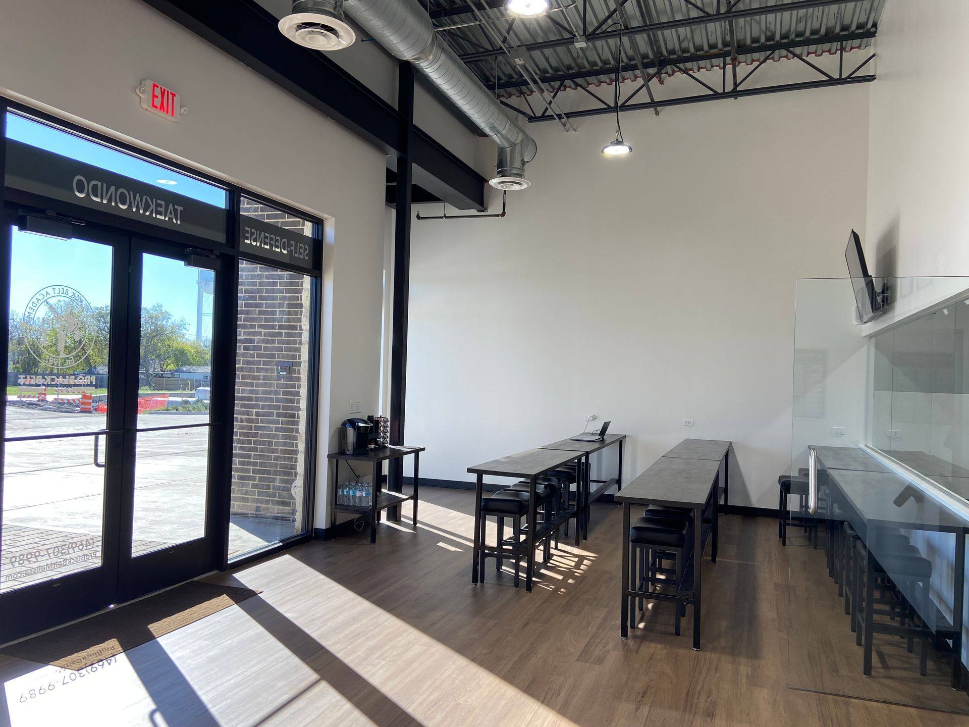 Progress on the Professional Black Belt Academy shell-space finish-out in Melissa, TX