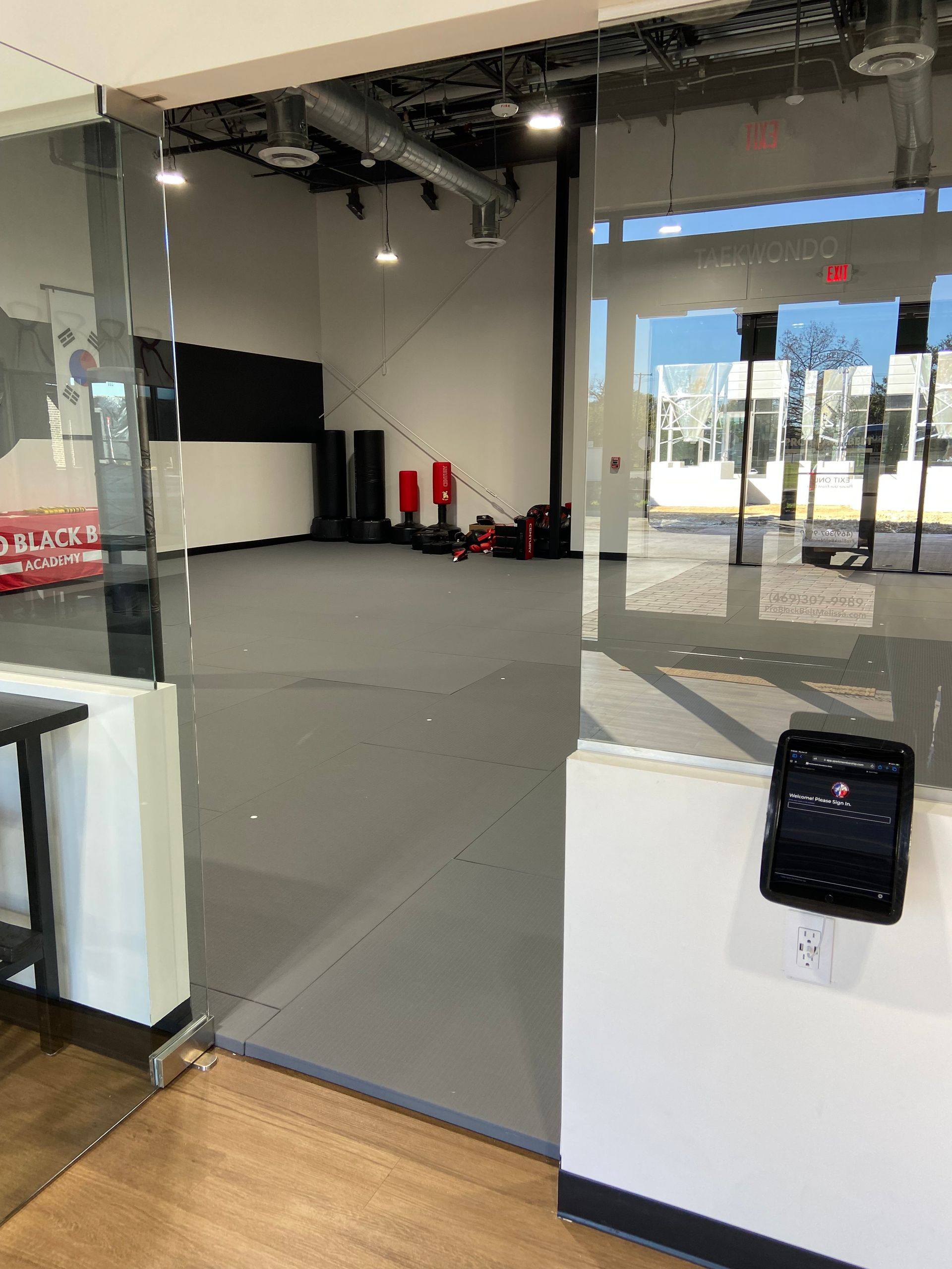 Progress on the Professional Black Belt Academy shell-space finish-out in Melissa, TX