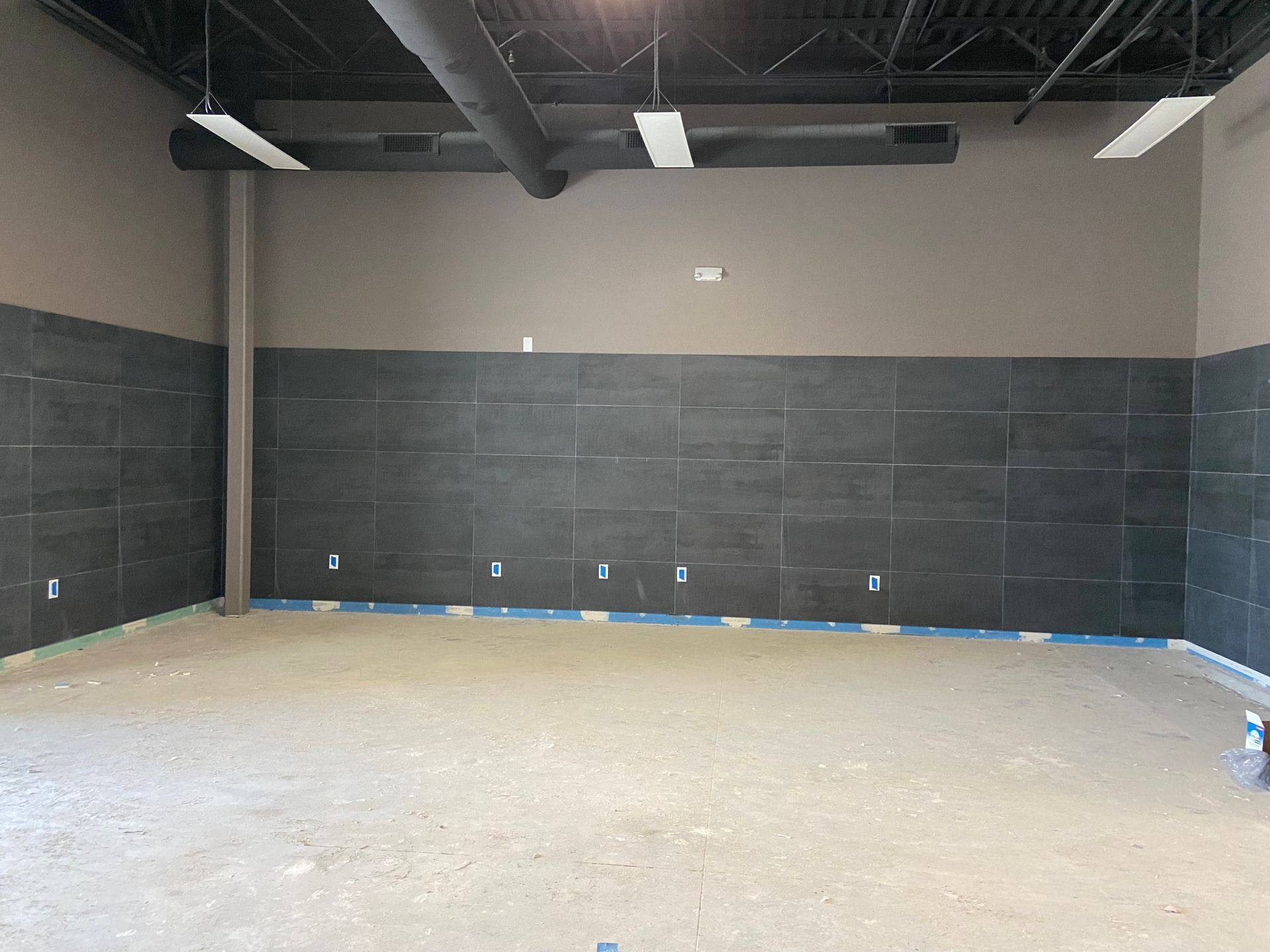 New tile and paint installed during the Augment Wellness remodel in Frisco, TX