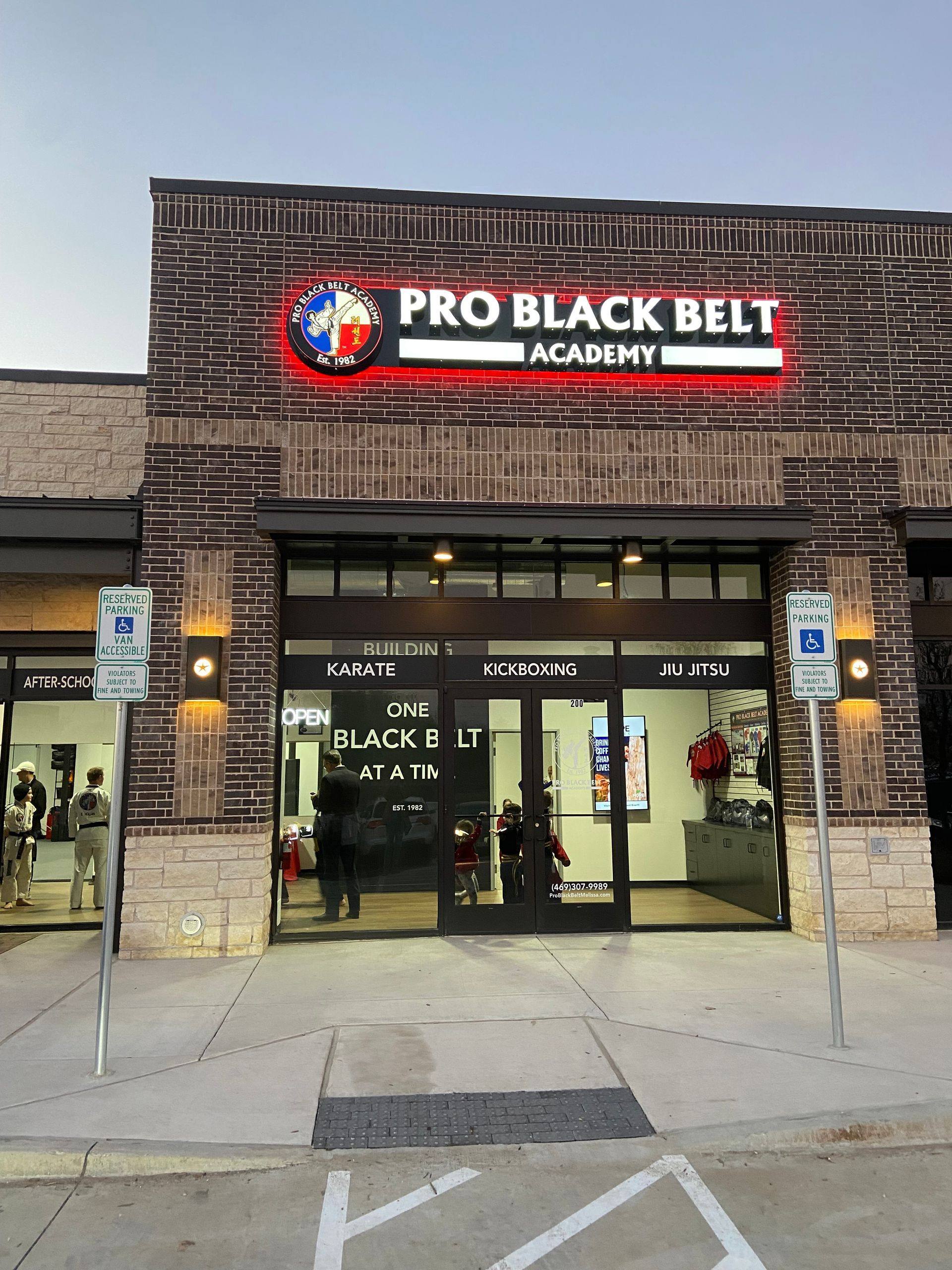 Further progress on the Professional Black Belt Academy shell-space finish-out in Melissa, TX