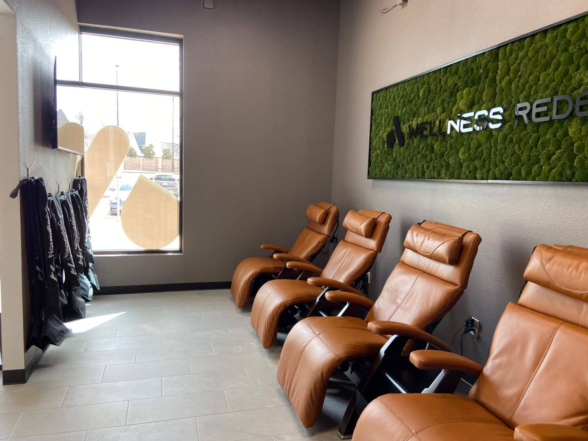 After: another view of the finished Augment Wellness recovery studio in Frisco, TX