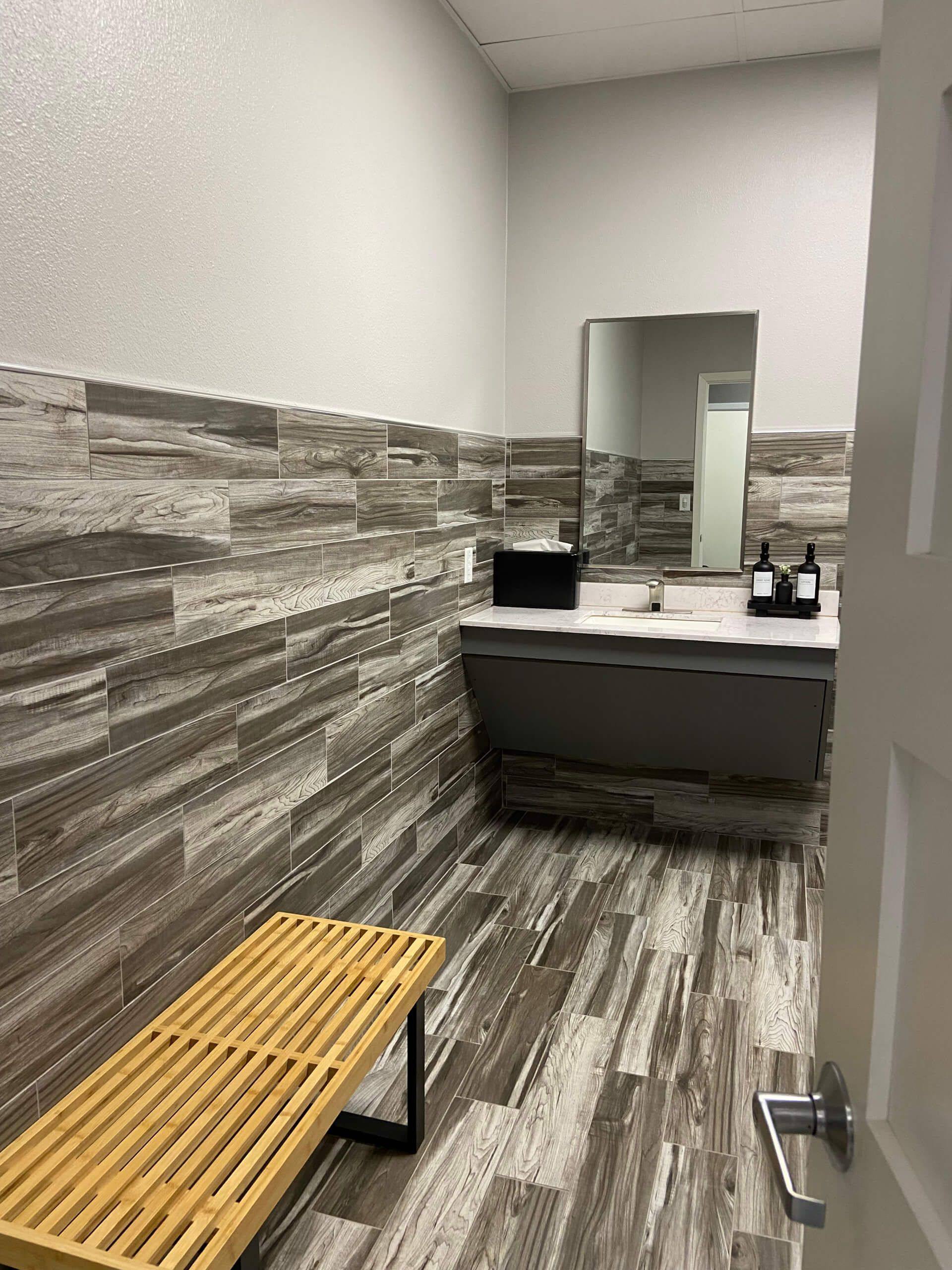 After: a further view of the finished Augment Wellness recovery studio in Frisco, TX