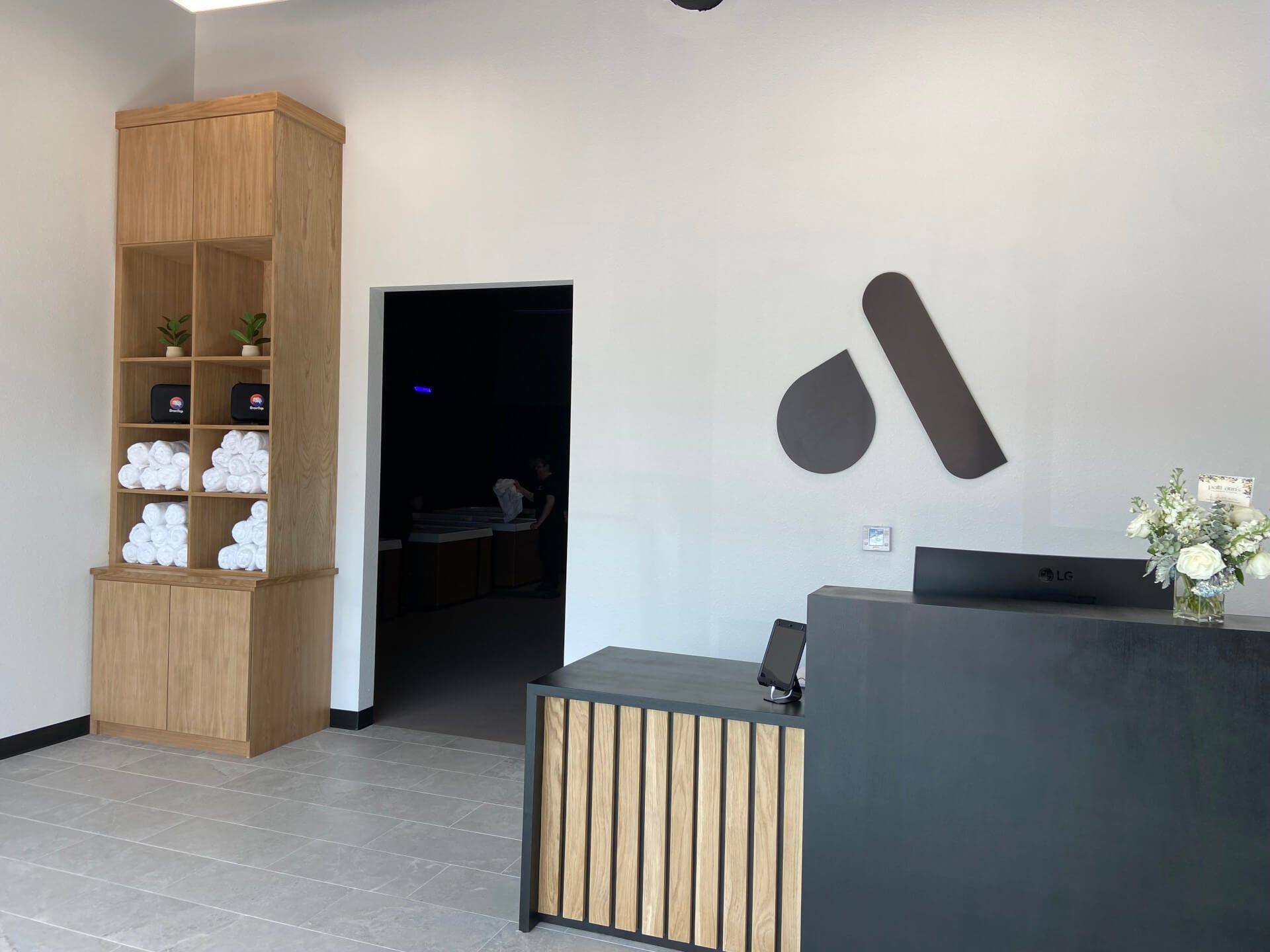 After: another view of the finished Augment Wellness recovery studio in Frisco, TX