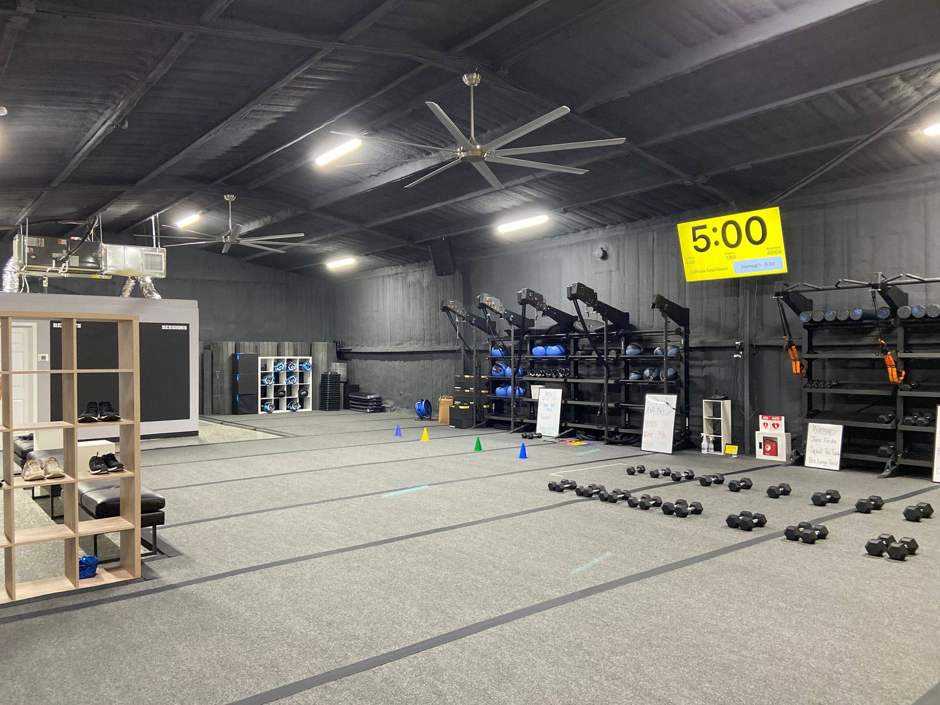 Another view of the Empower 35 Fitness gym NorthStar Commercial Interiors remodeled in Frisco, TX