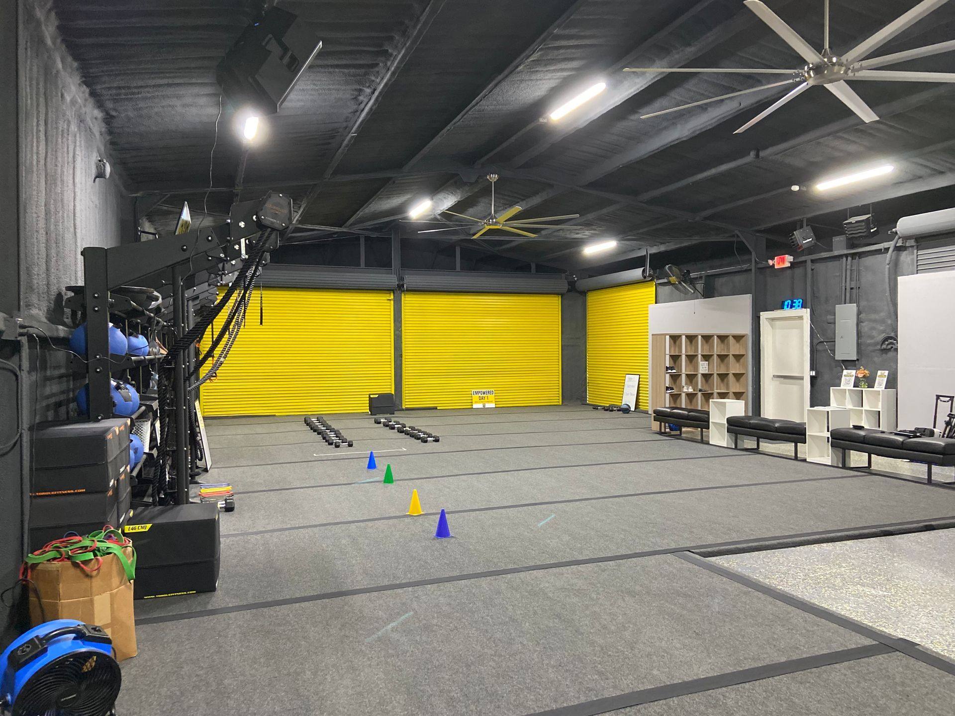 Another view of the Empower 35 Fitness gym NorthStar Commercial Interiors remodeled in Frisco, TX