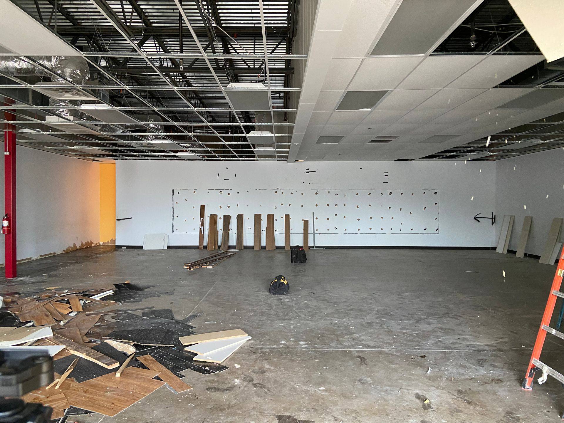 Before: the former martial arts studio that became The Back Nine Golf in Denton, TX