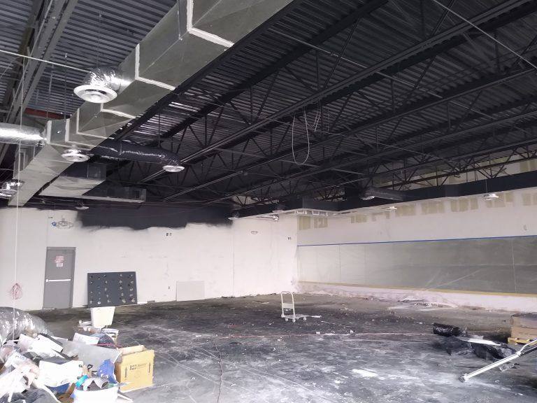 The former video rental store NorthStar Commercial Interiors remodeled into Sustaire's Karate for Kids in Allen, TX