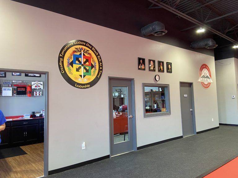 Another view of the Sustaire's Karate for Kids training center in Allen, TX, remodeled from two adjoining retail suites