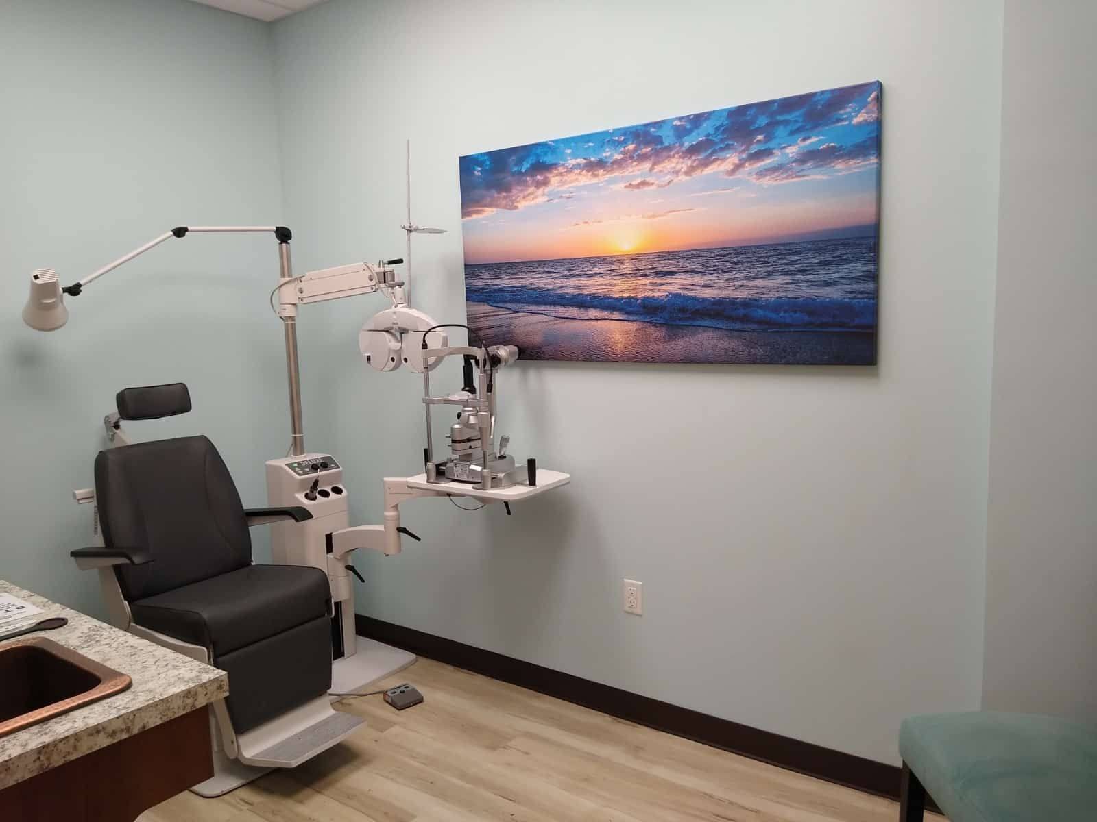 A further view of the Melissa Eye Associates optometry office in Melissa, TX, finished out from empty shell space