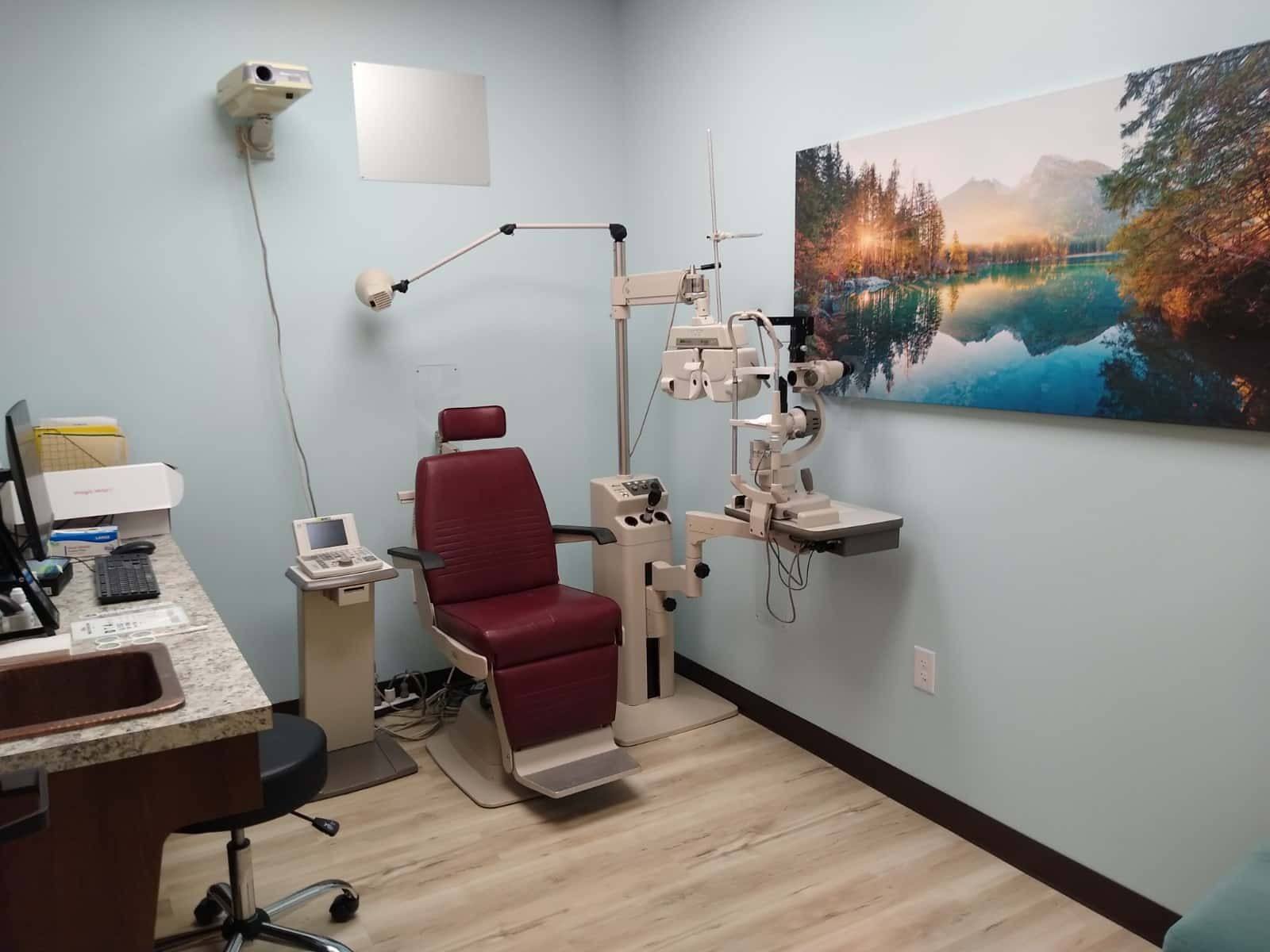 Another view of the Melissa Eye Associates optometry office in Melissa, TX, finished out from empty shell space