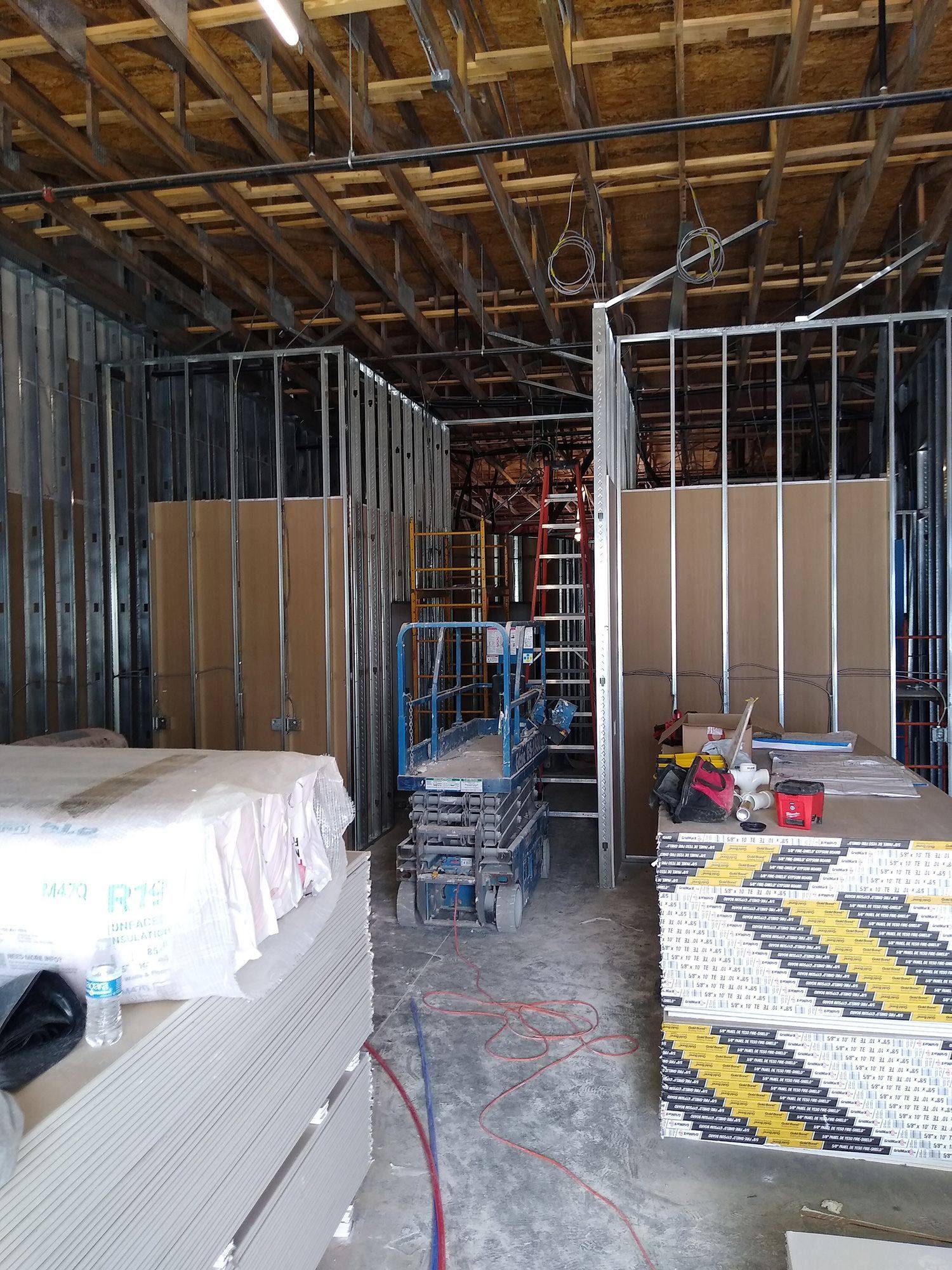 The optometry office NorthStar Commercial Interiors finished out from empty shell space for Melissa Eye Associates in Melissa, TX