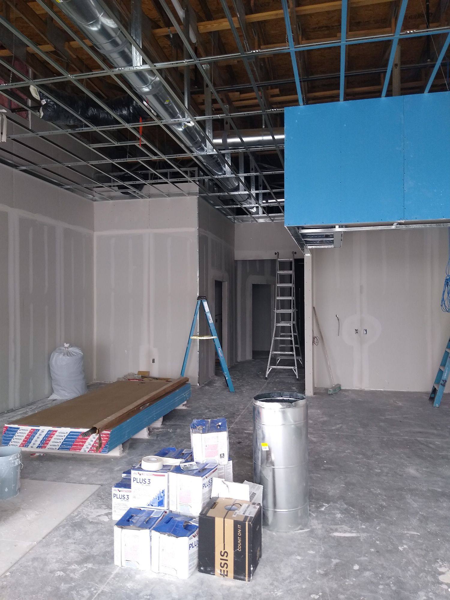 A further view of the Melissa Eye Associates optometry office in Melissa, TX, finished out from empty shell space