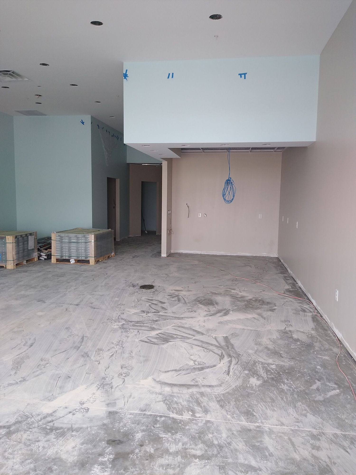 A further view of the Melissa Eye Associates optometry office in Melissa, TX, finished out from empty shell space