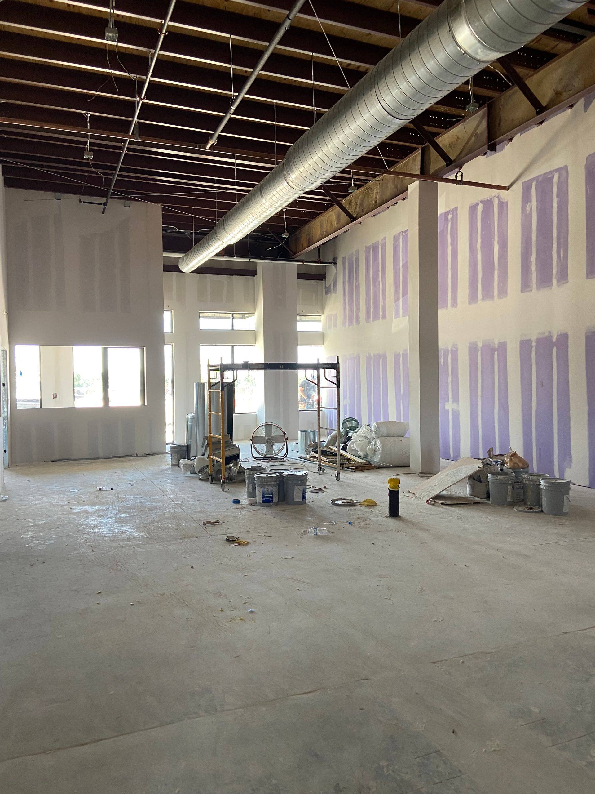 Finished training area with sound-deadening wall at Professional Black Belt Academy in Celina, TX