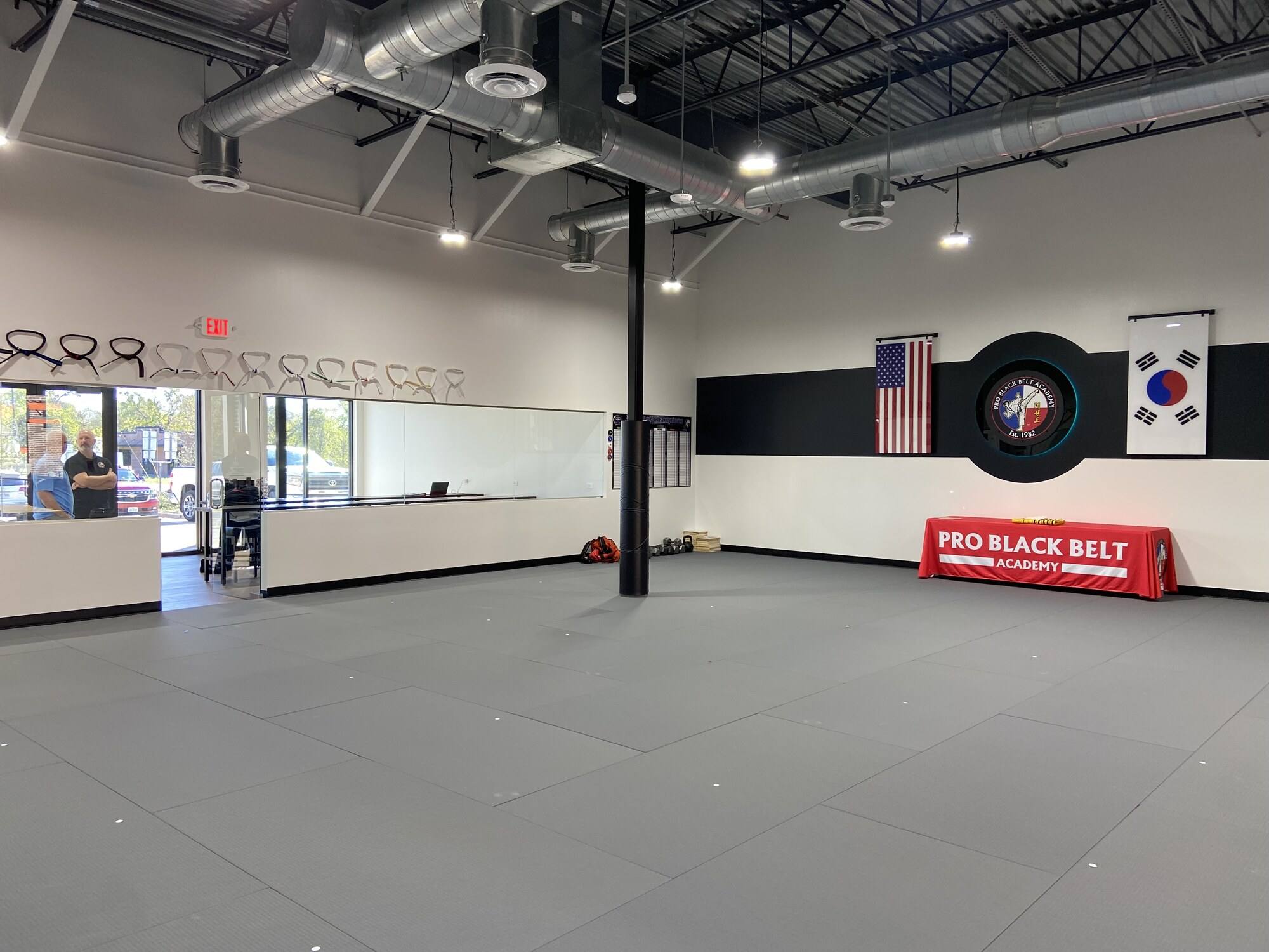 Finished training floor at Professional Black Belt Academy in Melissa, TX