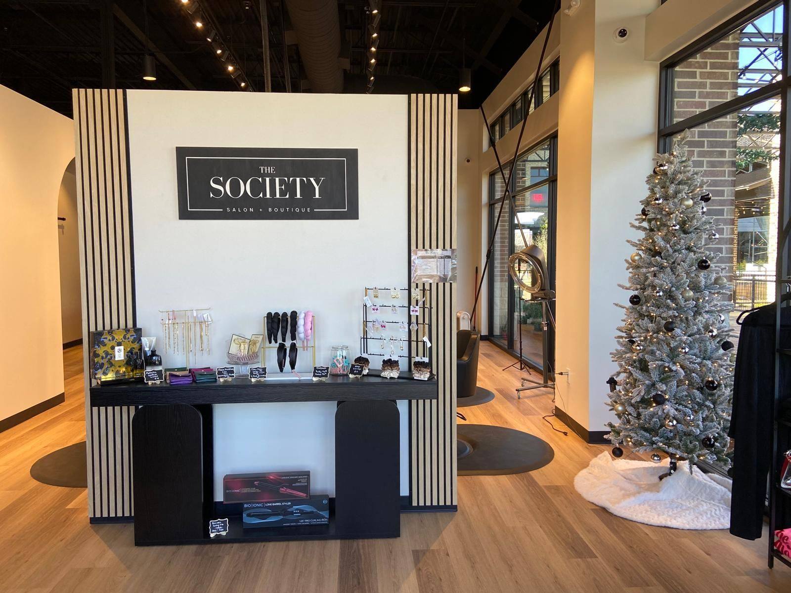 A further view of the salon and boutique NorthStar Commercial Interiors built out for The Society Salon in Melissa, TX