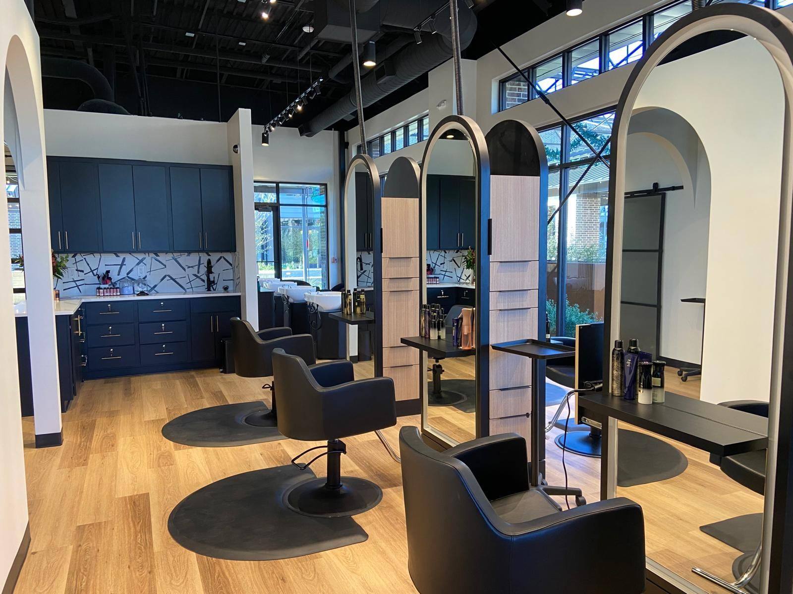 Another view of the salon and boutique NorthStar Commercial Interiors built out for The Society Salon in Melissa, TX
