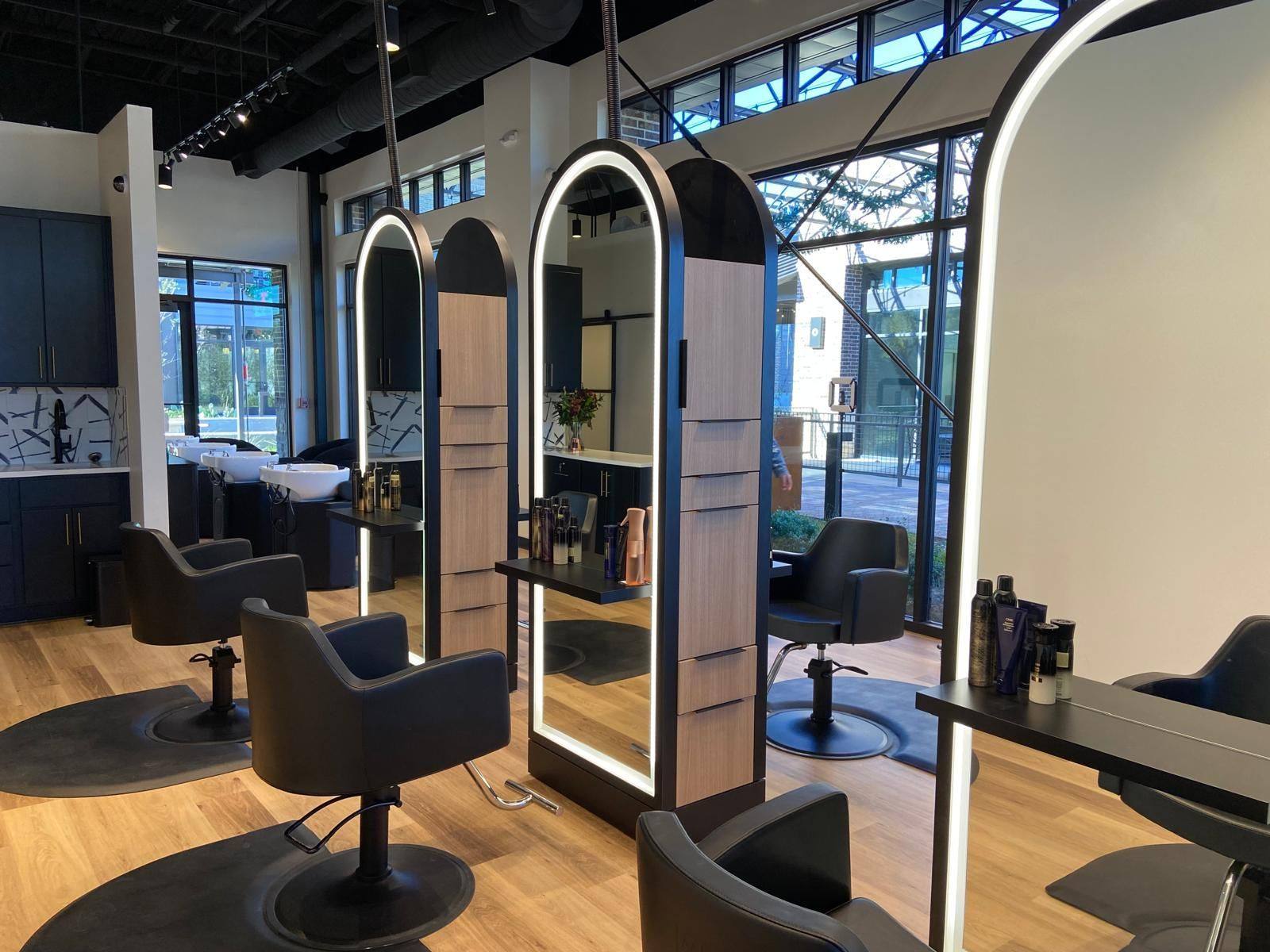 Another view of the salon and boutique NorthStar Commercial Interiors built out for The Society Salon in Melissa, TX