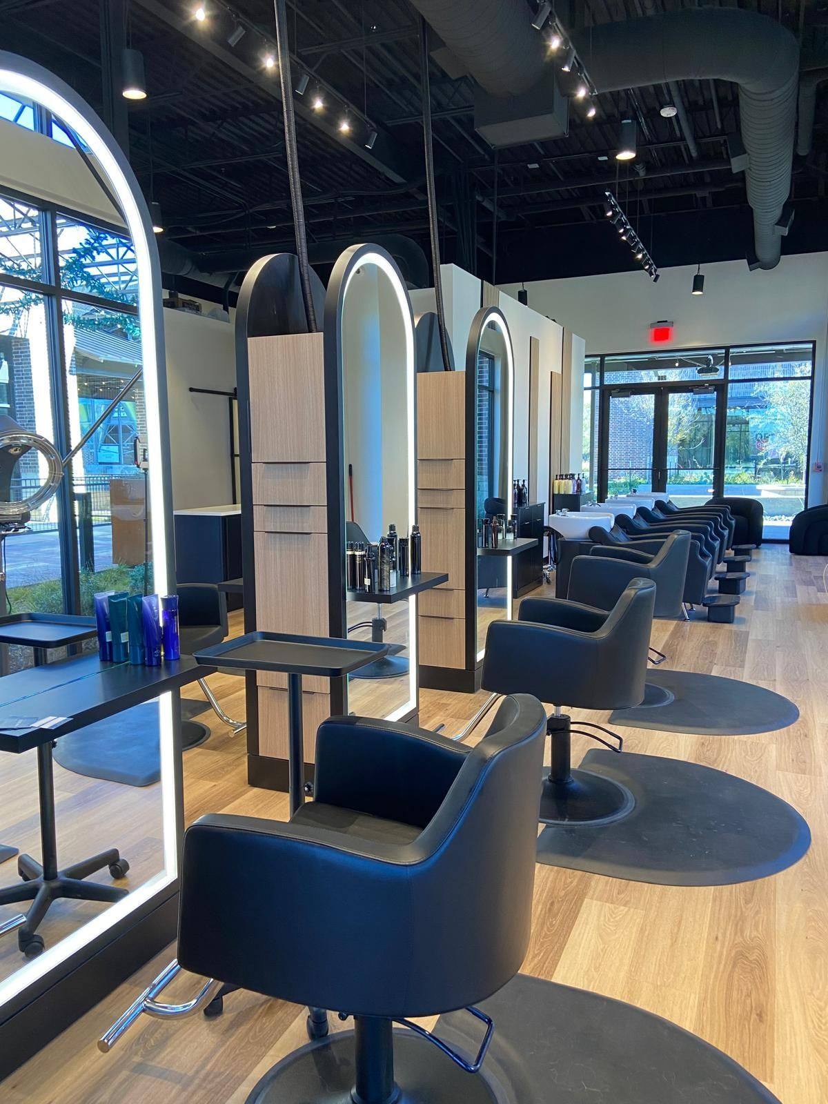 Another view of the salon and boutique NorthStar Commercial Interiors built out for The Society Salon in Melissa, TX