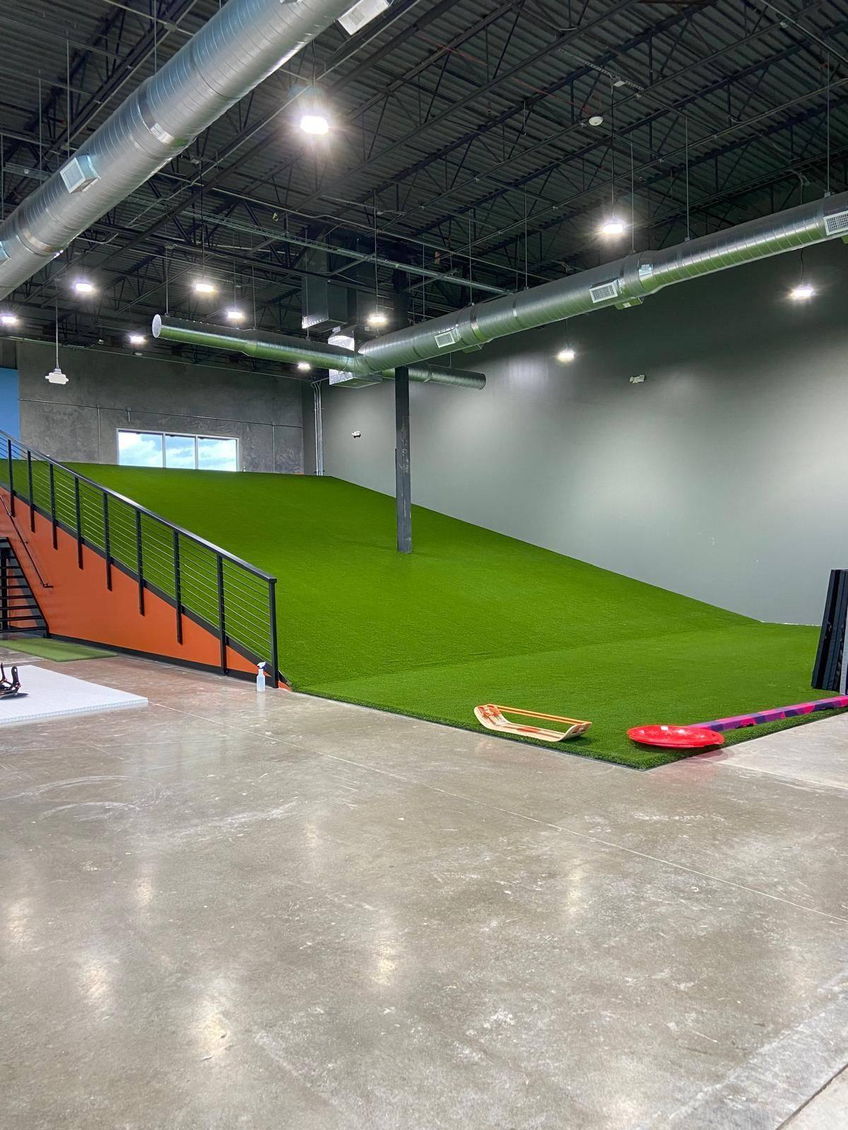 Another view of the Happy Ski School indoor ski school finished out from shell space in Plano, TX
