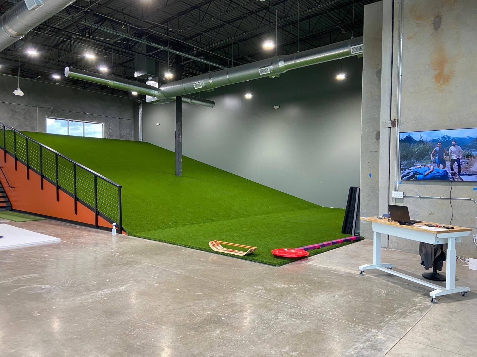 Another view of the Happy Ski School indoor ski school finished out from shell space in Plano, TX