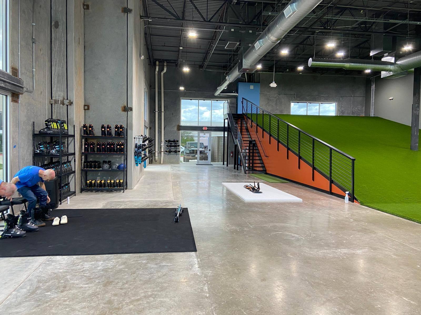 Another view of the Happy Ski School indoor ski school finished out from shell space in Plano, TX