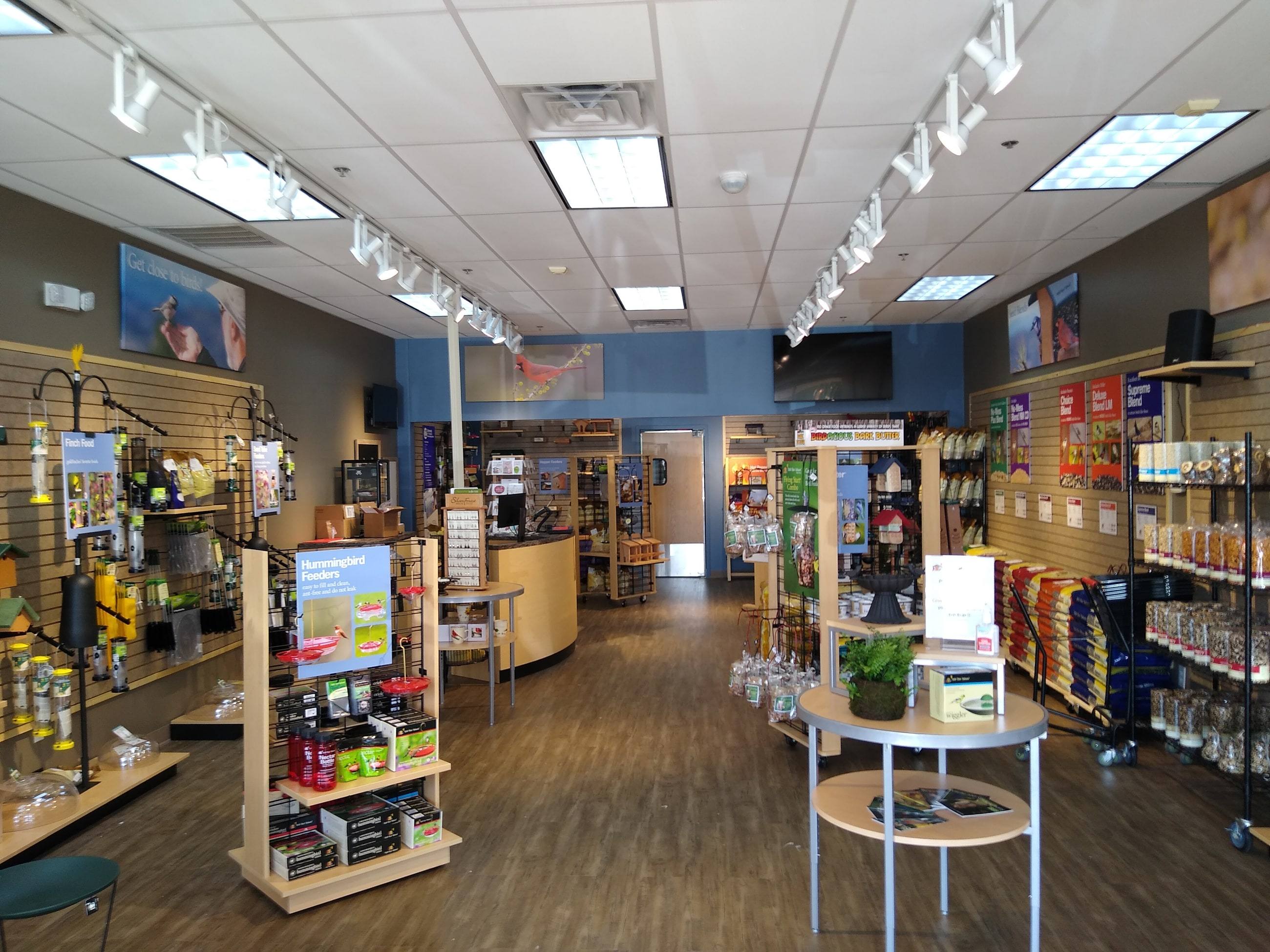 Finished retail floor at the Wild Birds franchise on Preston Road in Frisco, TX